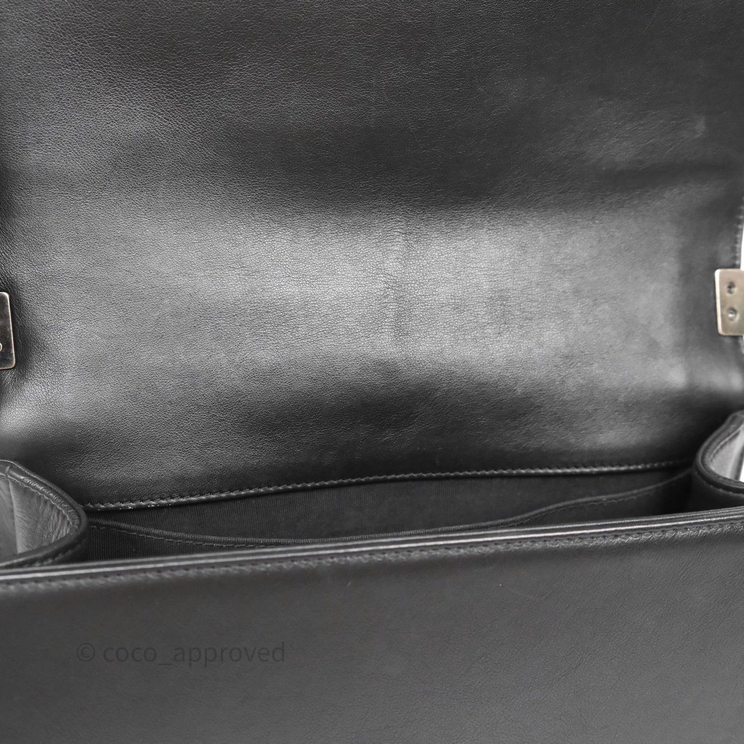 Chanel Quilted Medium Boy Black Lambskin Ruthenium Hardware