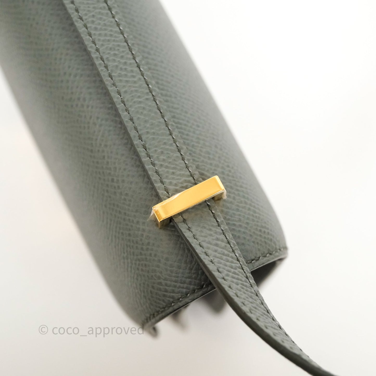 Hermès Constance Mini 18cm Vert Amande 63 Epsom Gold Hardware