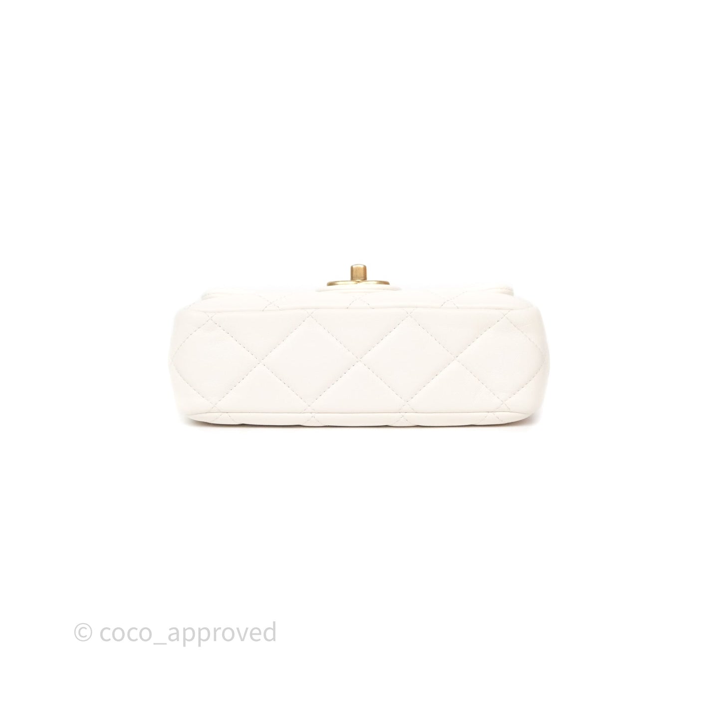 Chanel Small Fancy Jewel Flap White Shiny Lambskin Aged Gold Hardware 23S