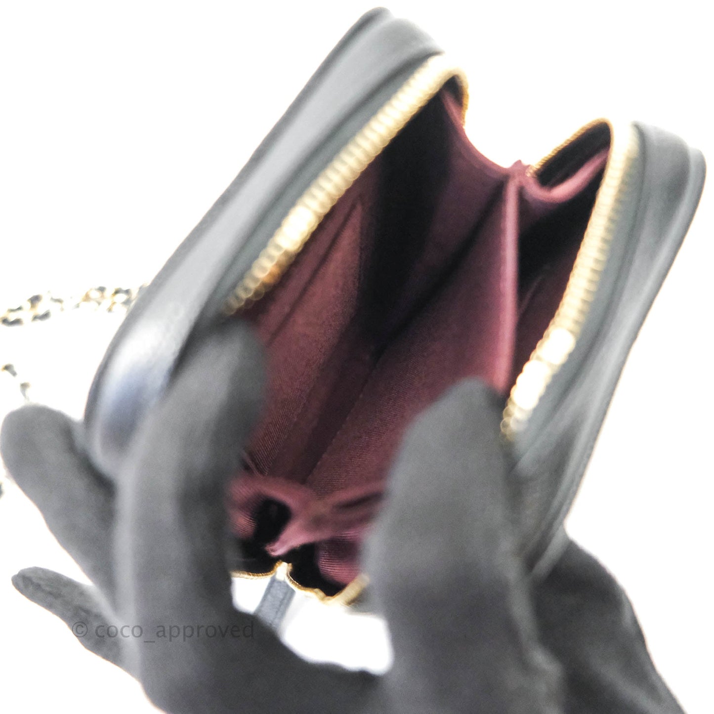 Chanel Quilted Classic Clutch With Chain Black Caviar Light Gold Hardware