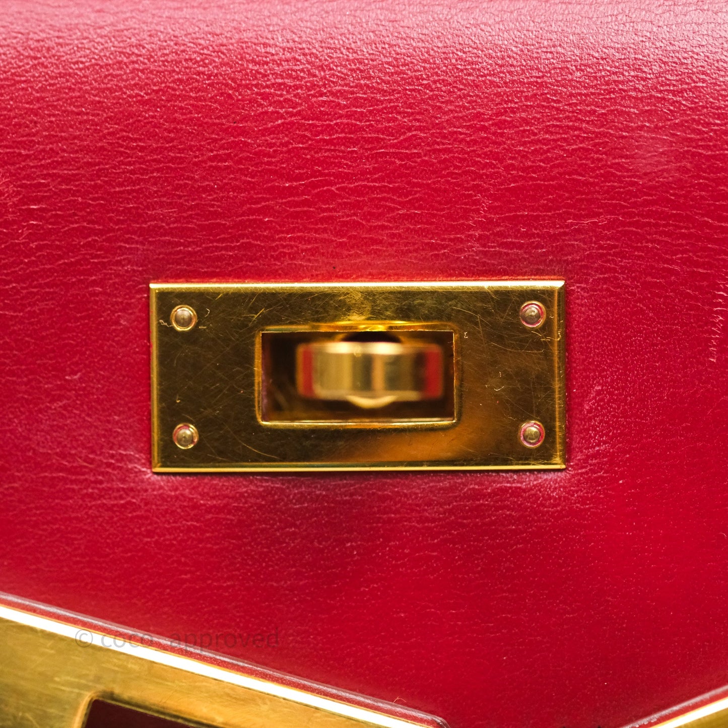 Hermès Vintage Kelly 32 Sellier Rouge Hermes 55 Box Leather Gold Hardware