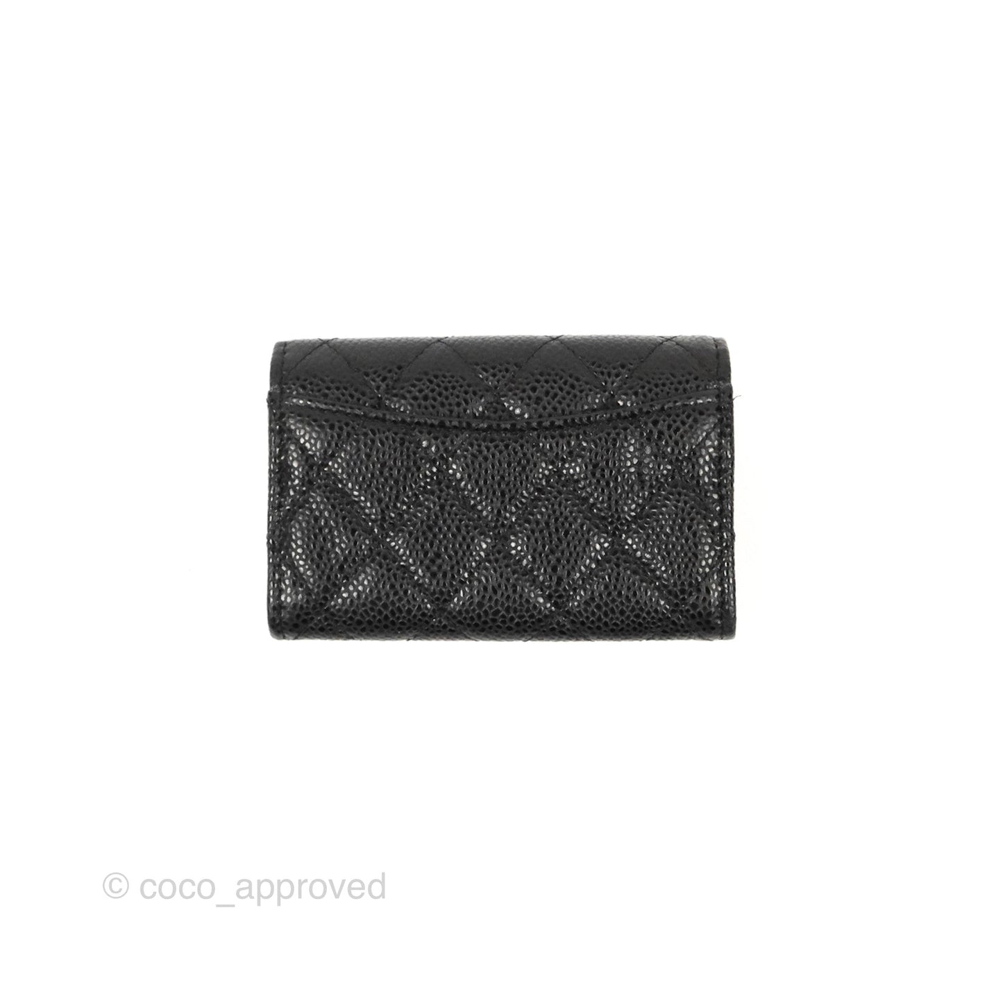 Chanel Classic Quilted Flap Card Holder Black Caviar Gold Hardware