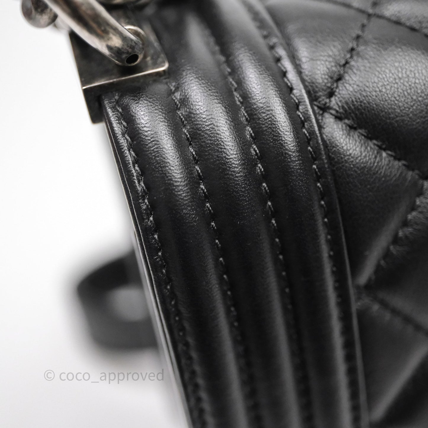 Chanel Medium Boy Quilted Black Lambskin Ruthenium Hardware