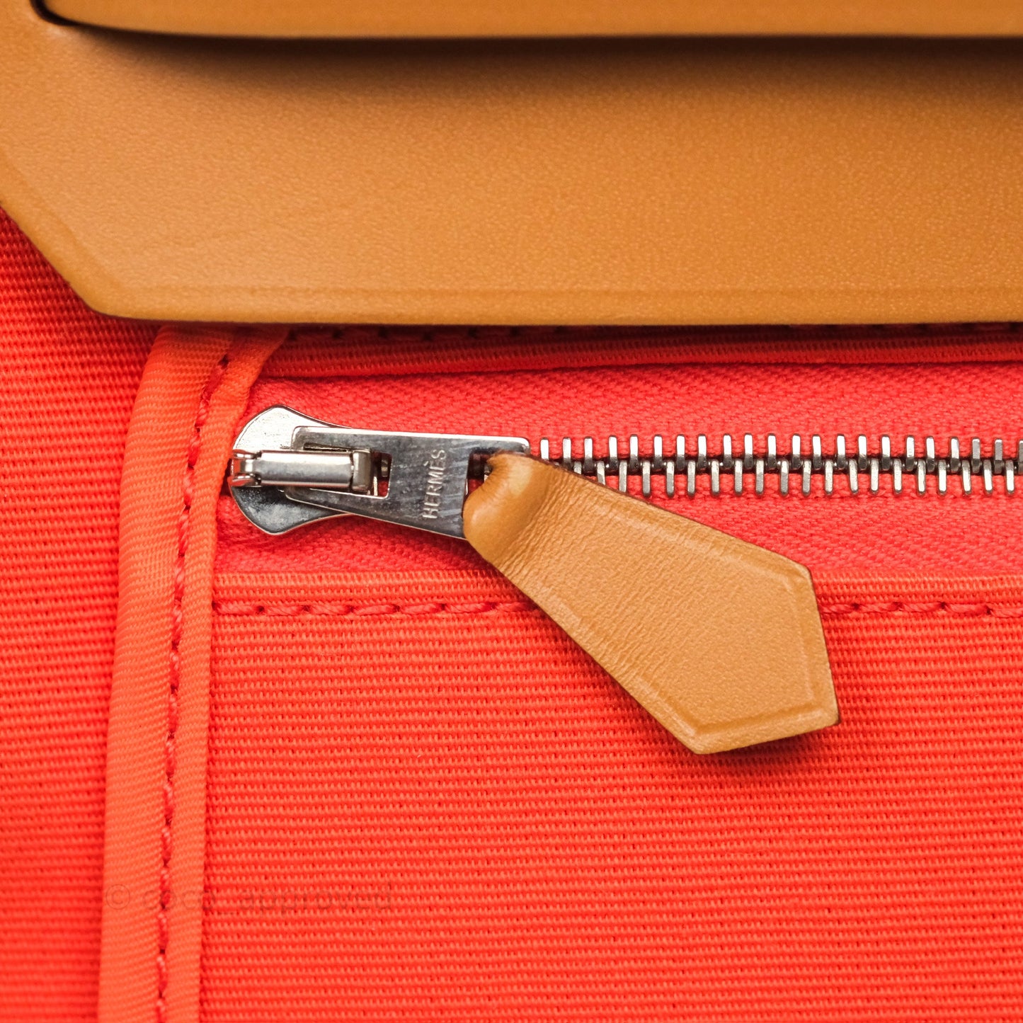 Hermès Herbag Zip 31 Capucine 9T / Fauve 34 Canvas Palladium Hardware