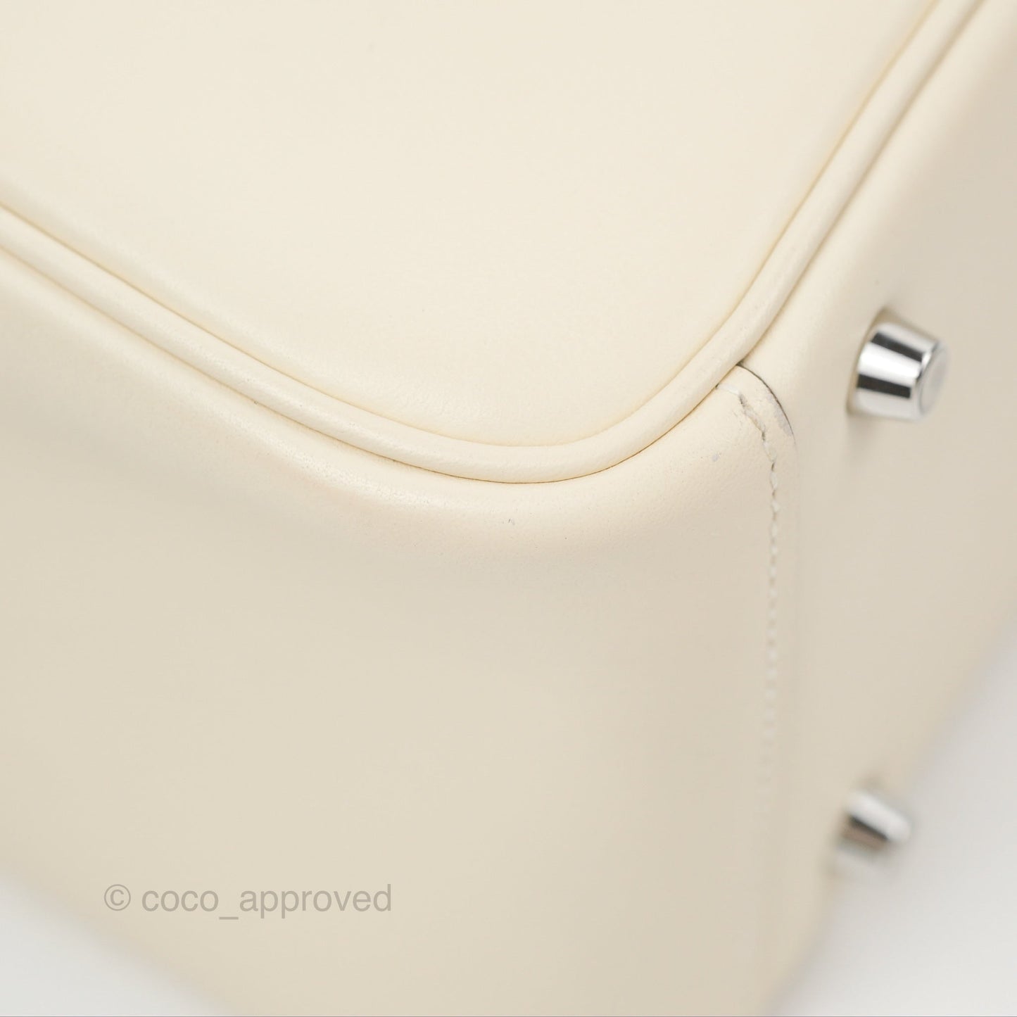 Hermès Mini Lindy 20 Nata/ Lime Swift Palladium Hardware