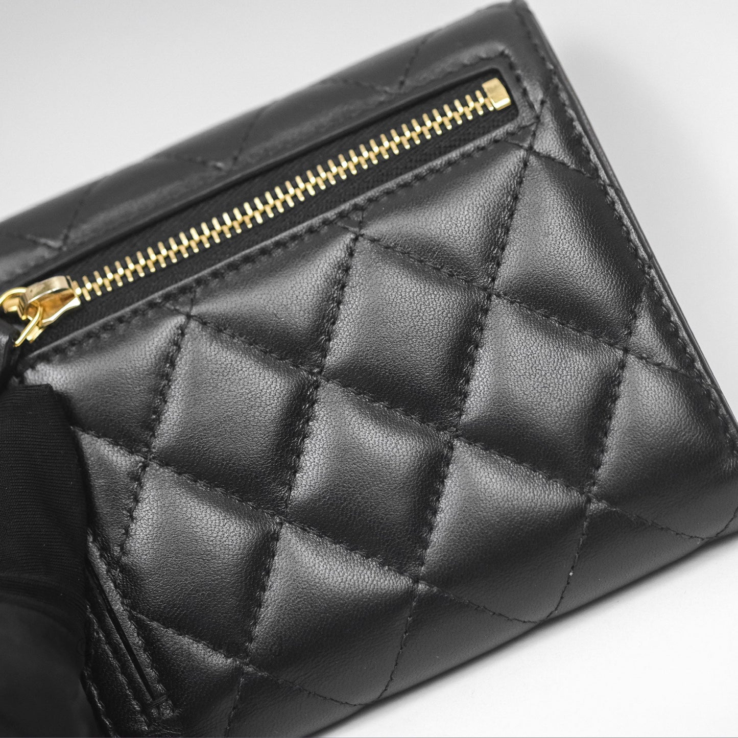 Chanel Classic Short Flap Wallet Black Lambskin Gold Hardware
