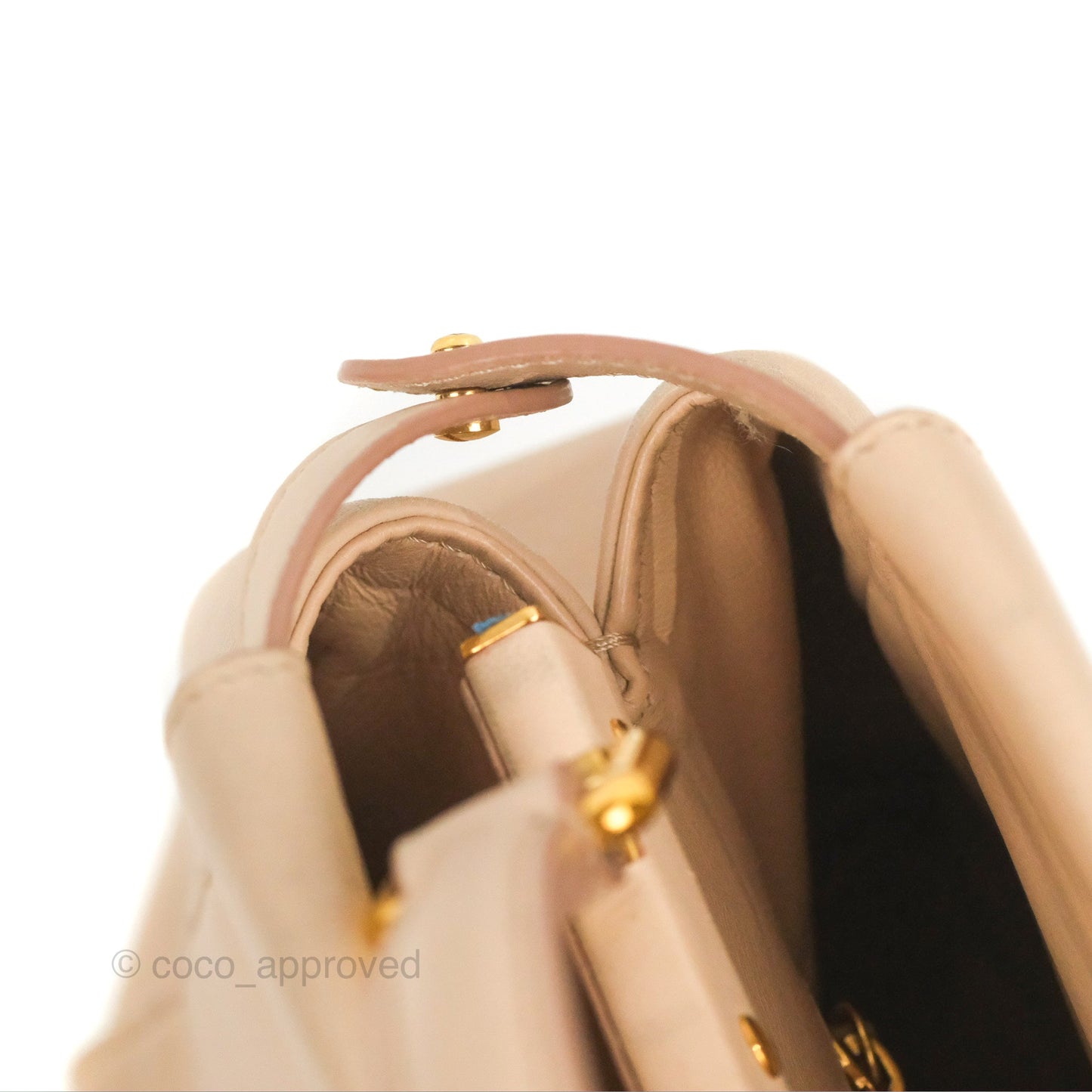 Fendi Mini Peekaboo Bag Poudre Lambskin Gold Hardware