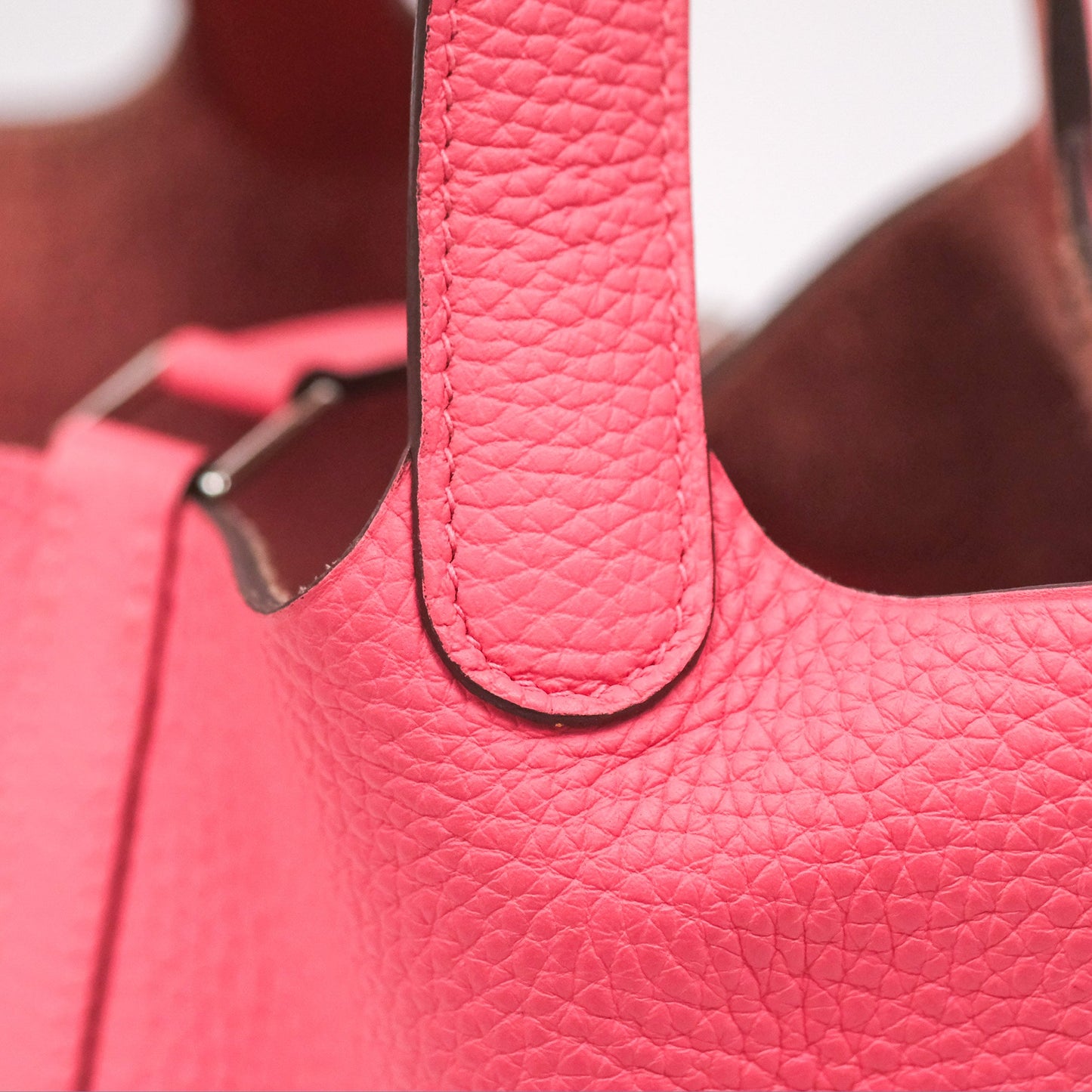 Hermès Picotin Lock 18 Eclat Rose Azalee Clemence/ Terre Battue Swift Palladium Hardware