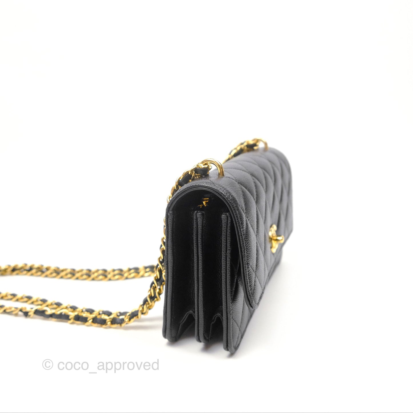 Chanel WOC Bag Charm Black Caviar Gold Hardware