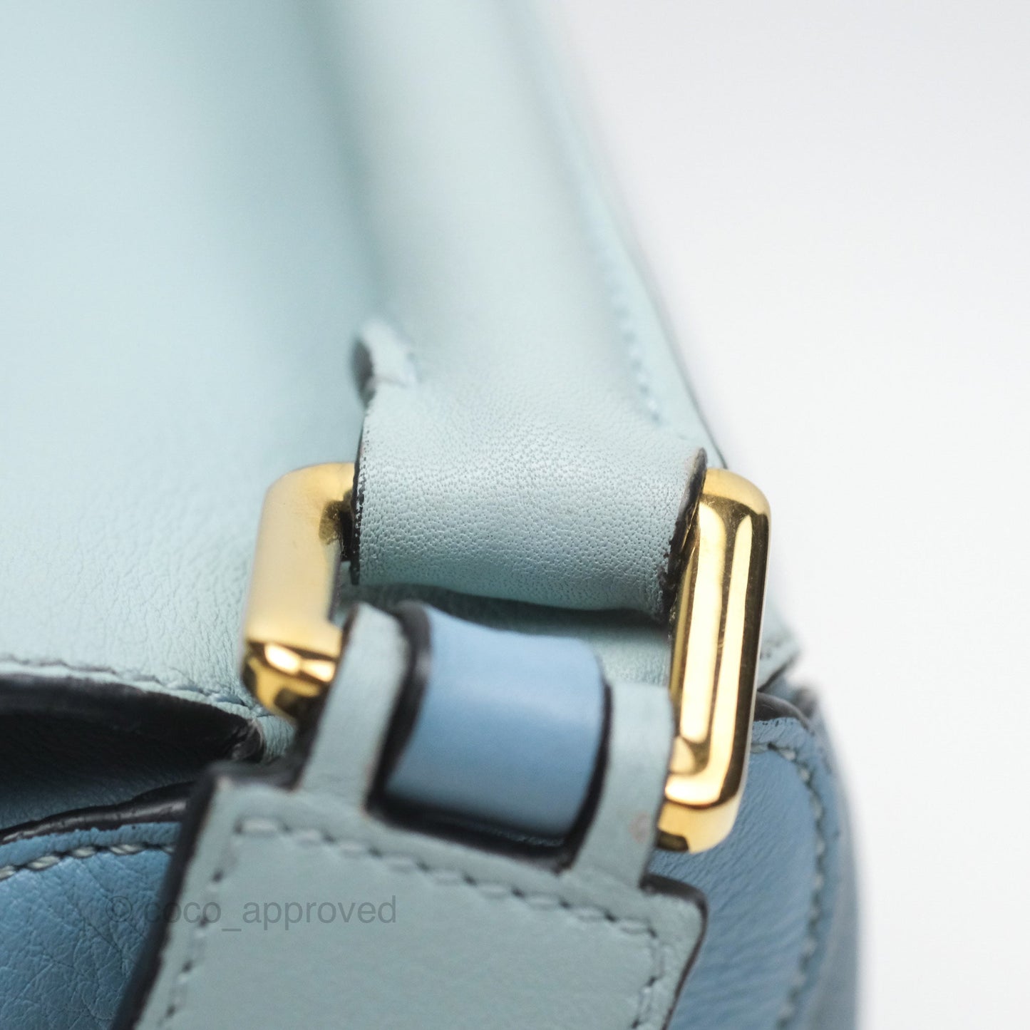 Loewe Small Puzzle Bag Blue Grained Calfskin Gold Hardware