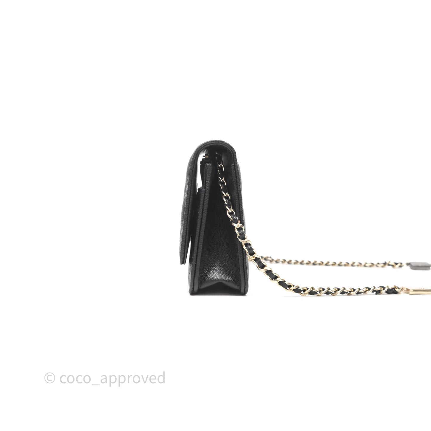 Chanel Quilted WOC with Charms Black Caviar Gold Hardware