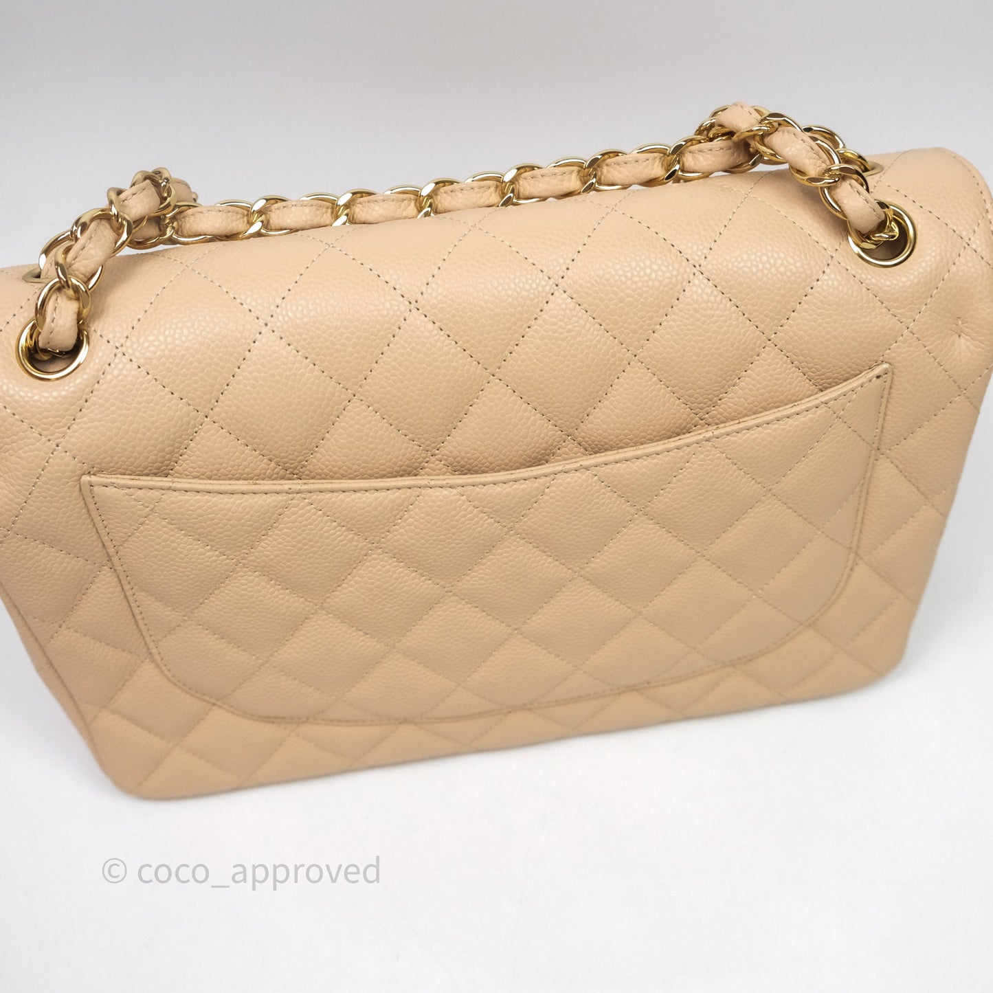 Chanel Jumbo Double Flap Beige Caviar Gold Hardware⁣⁣