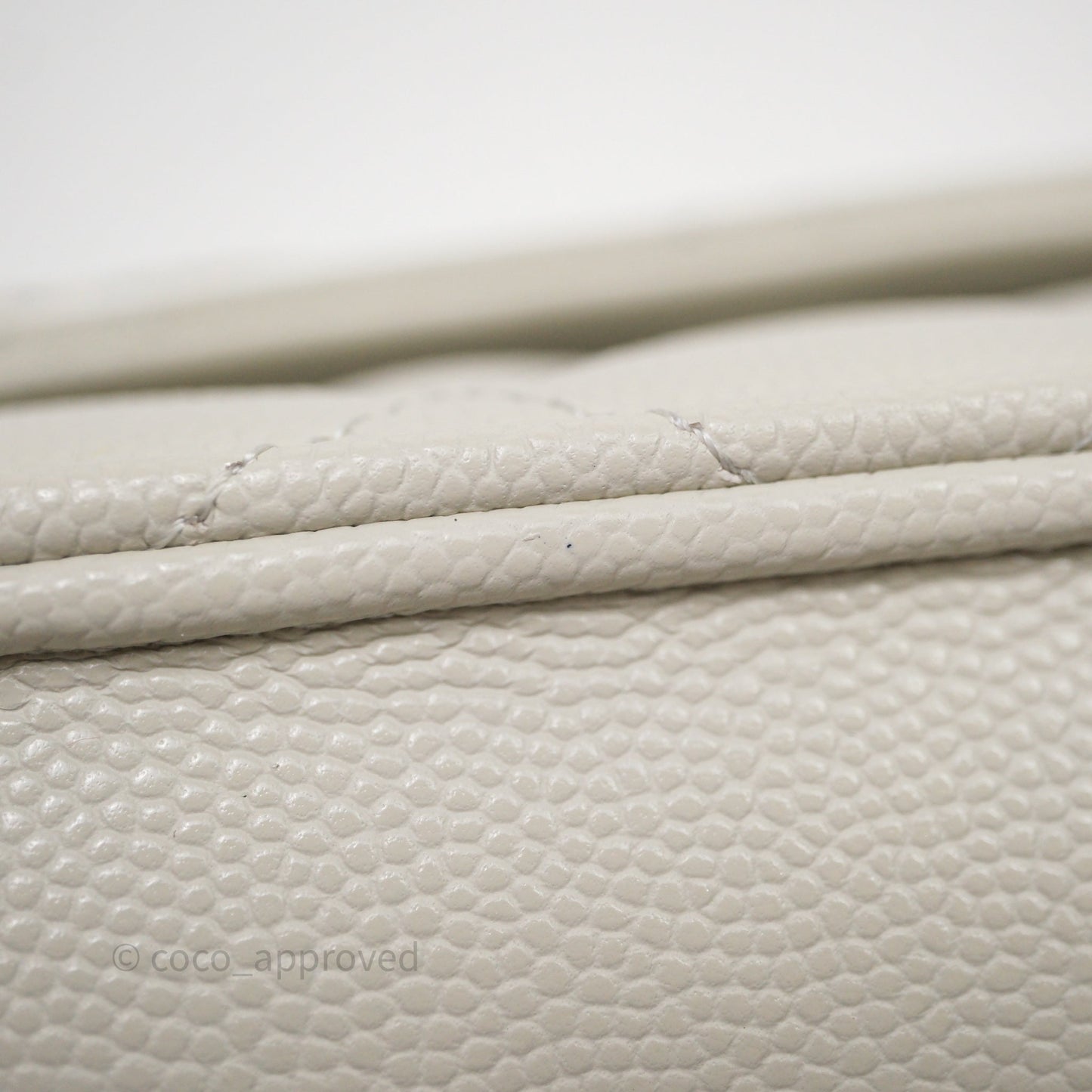 Chanel Quilted Wallet on Chain WOC Light Grey Caviar Gold Hardware 24S