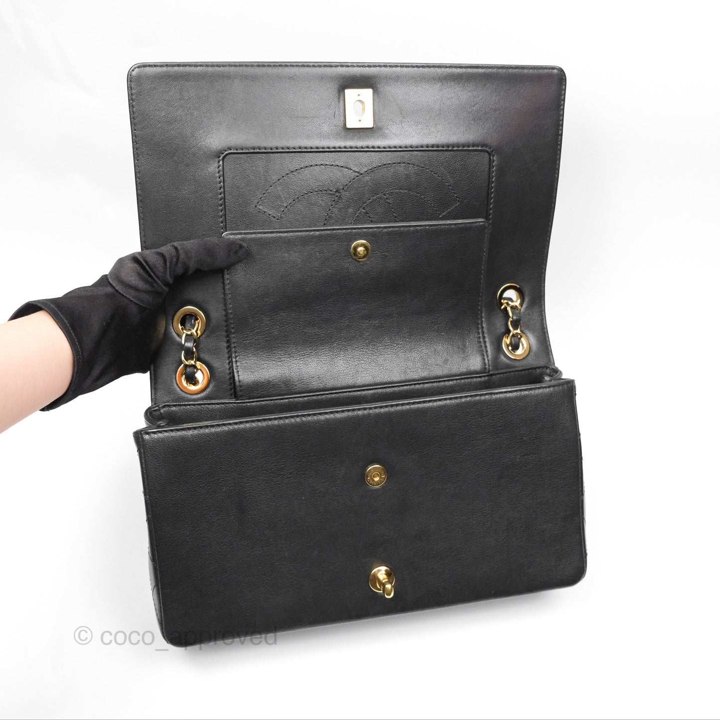Chanel Mademoiselle Flap Bag Black Calfskin Gold Hardware