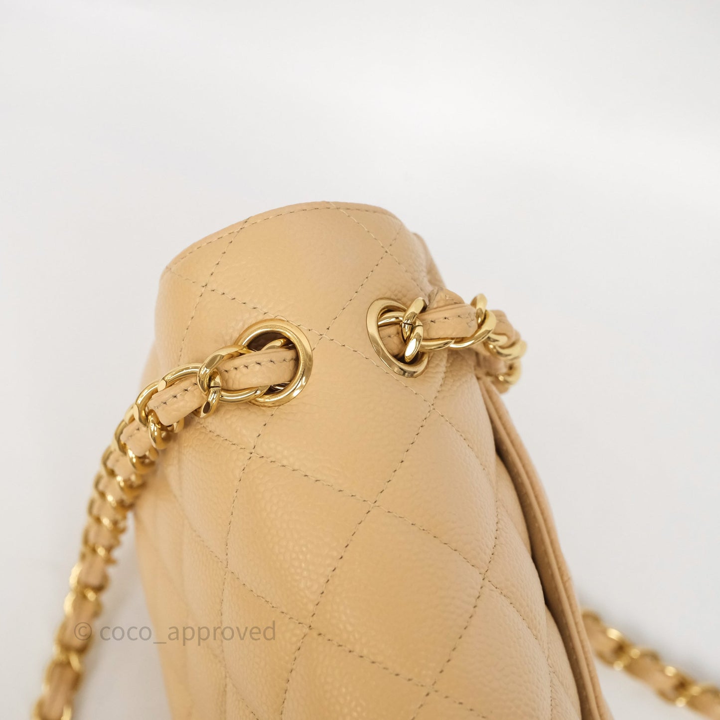 Chanel Jumbo Double Flap Beige Caviar Gold Hardware⁣⁣
