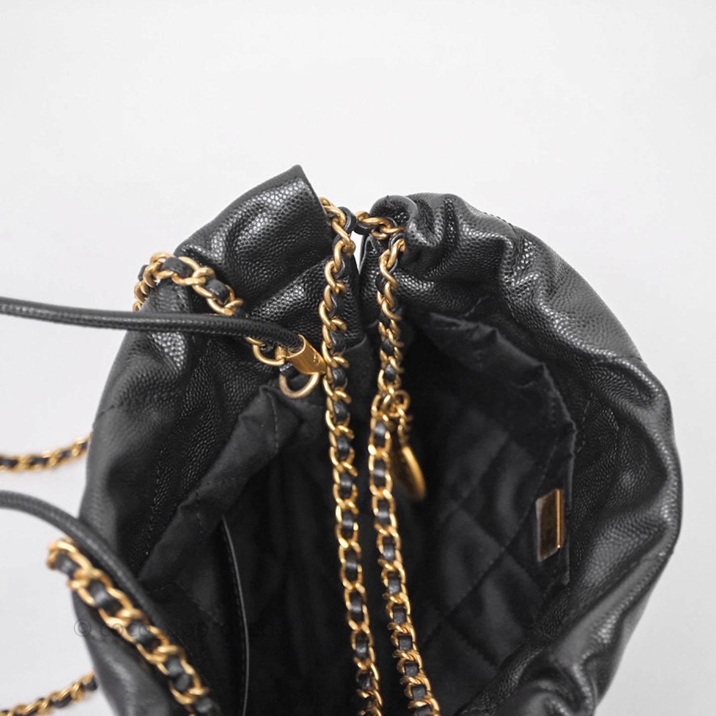Chanel 22 Mini Black Caviar Aged Gold Hardware