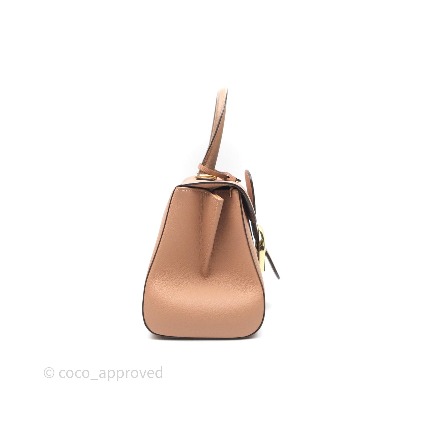 Delvaux Mini Brillant Bag Vison Grained Calfskin Gold Hardware with Twilly