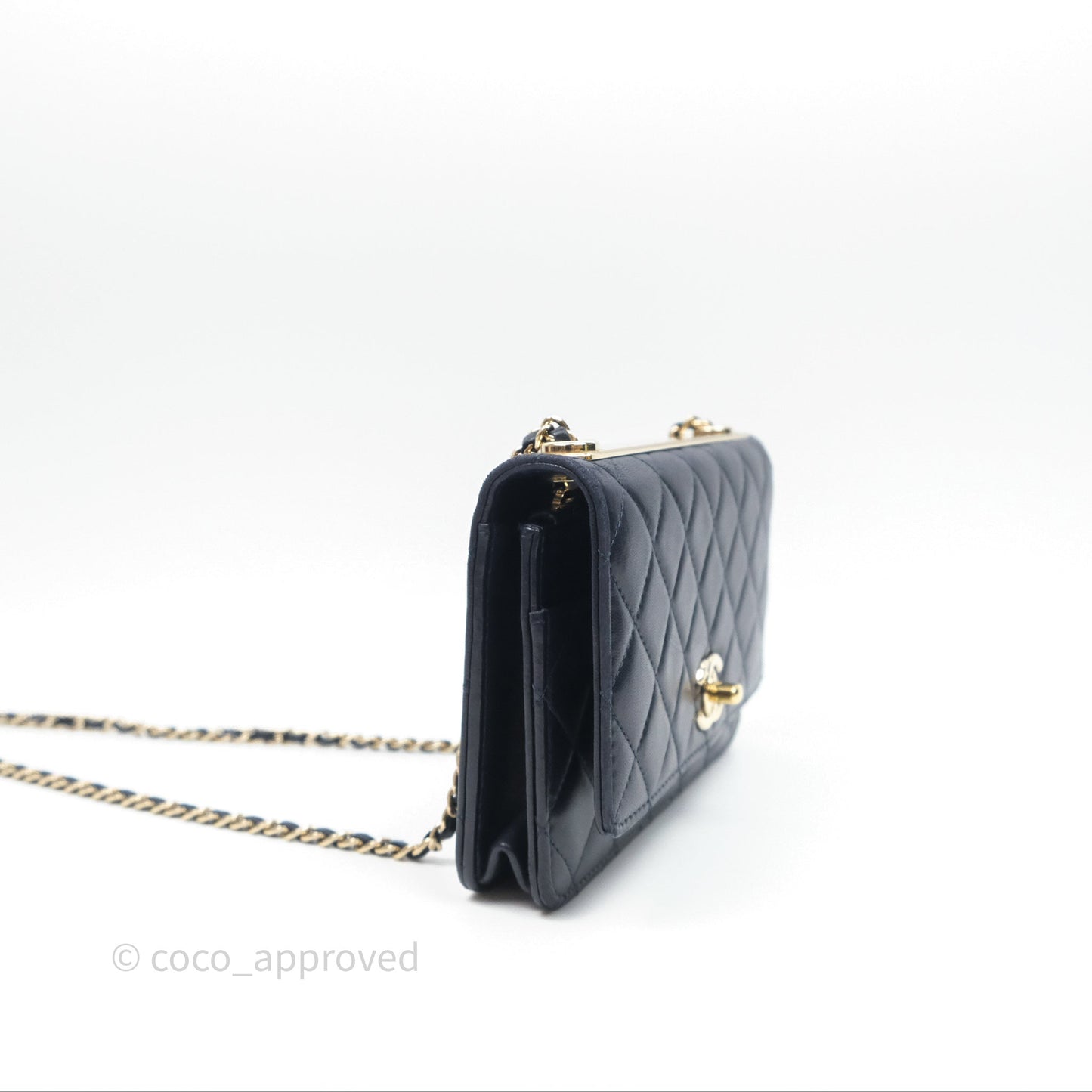 Chanel Trendy CC WOC Wallet On Chain Navy Lambskin Gold Hardware
