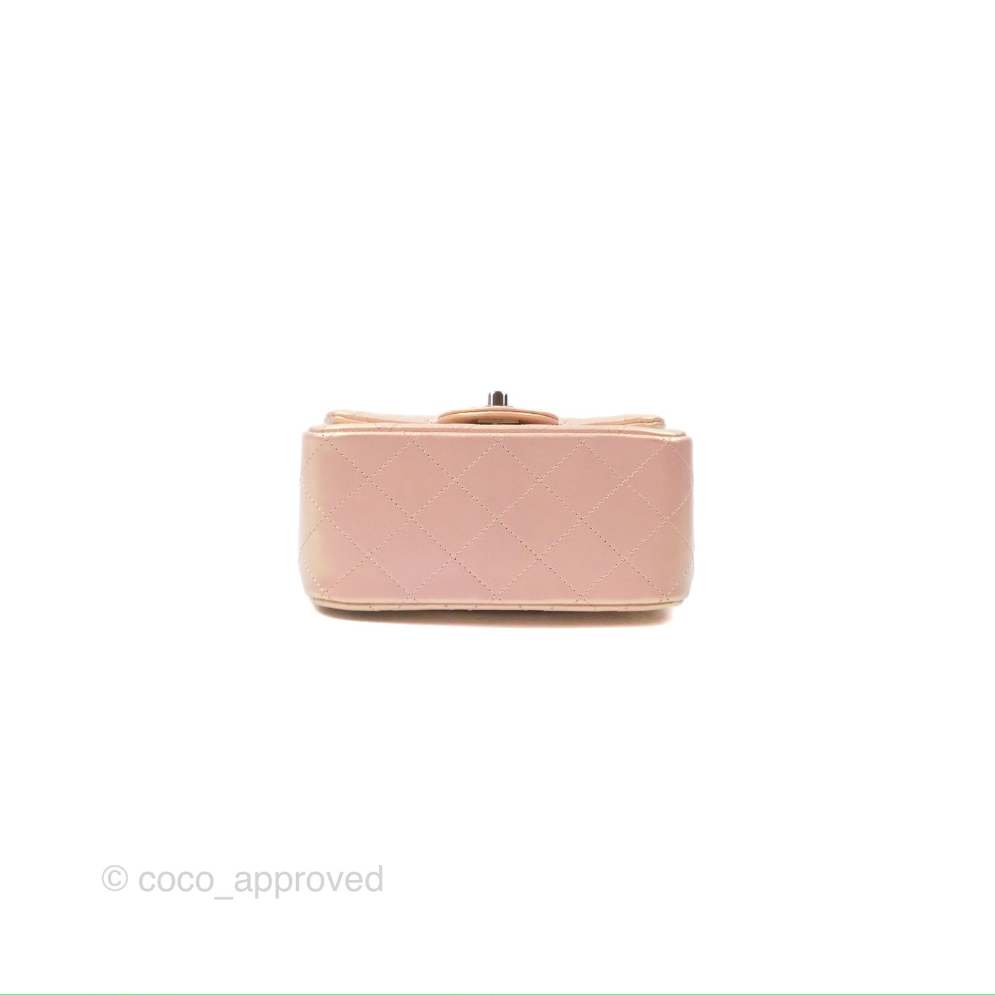 Chanel Mini Square Quilted Iridescent Pink Silver Hardware