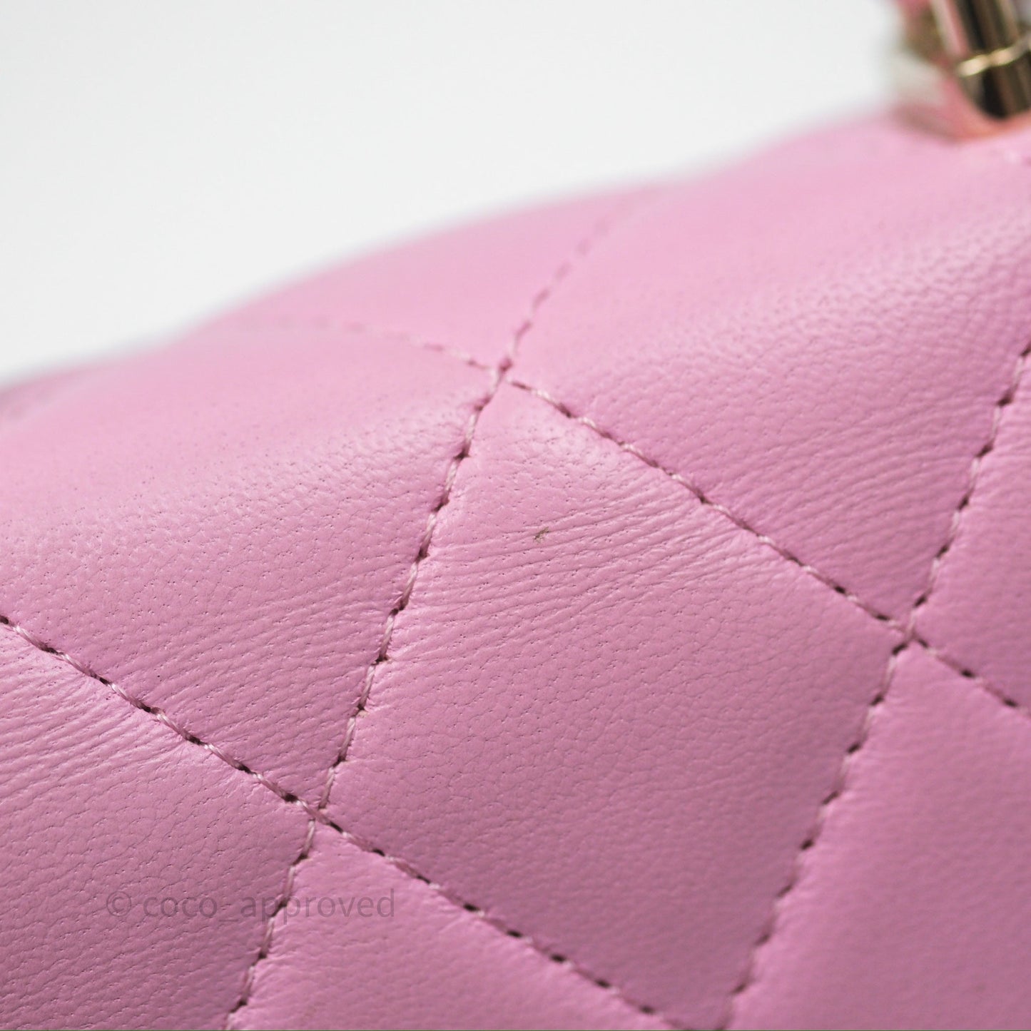 Chanel Mini Handle Clutch With Chain Pink/ Mint Lambskin Gold Hardware 23P
