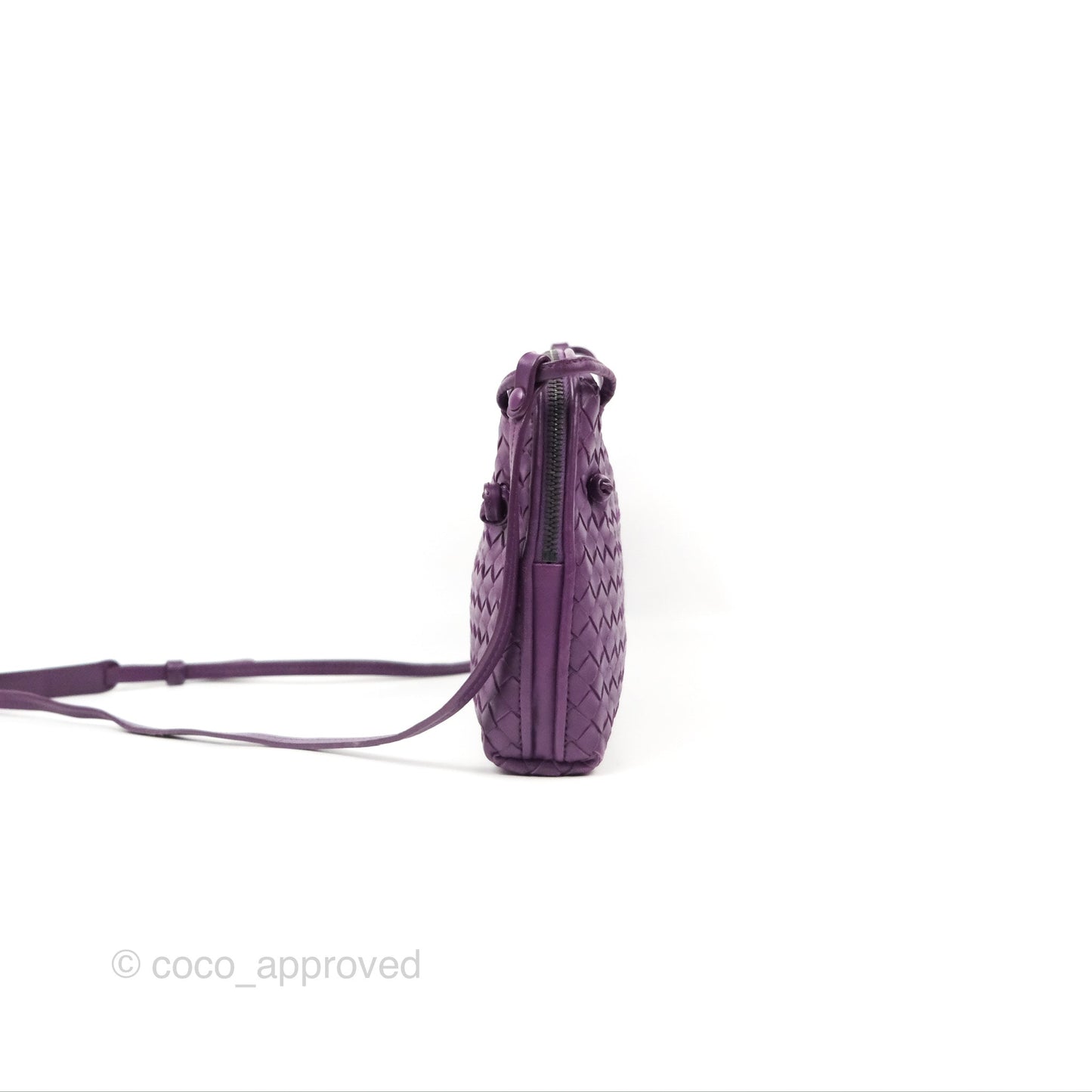 Bottega Veneta Crossbody Bag Intrecciato Leather Purple