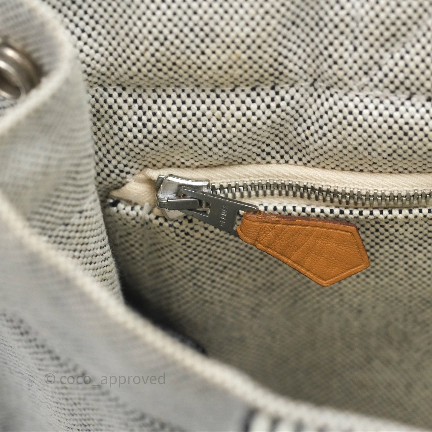 Hermès Herline Tote Bag Grey Canvas Palladium Hardware