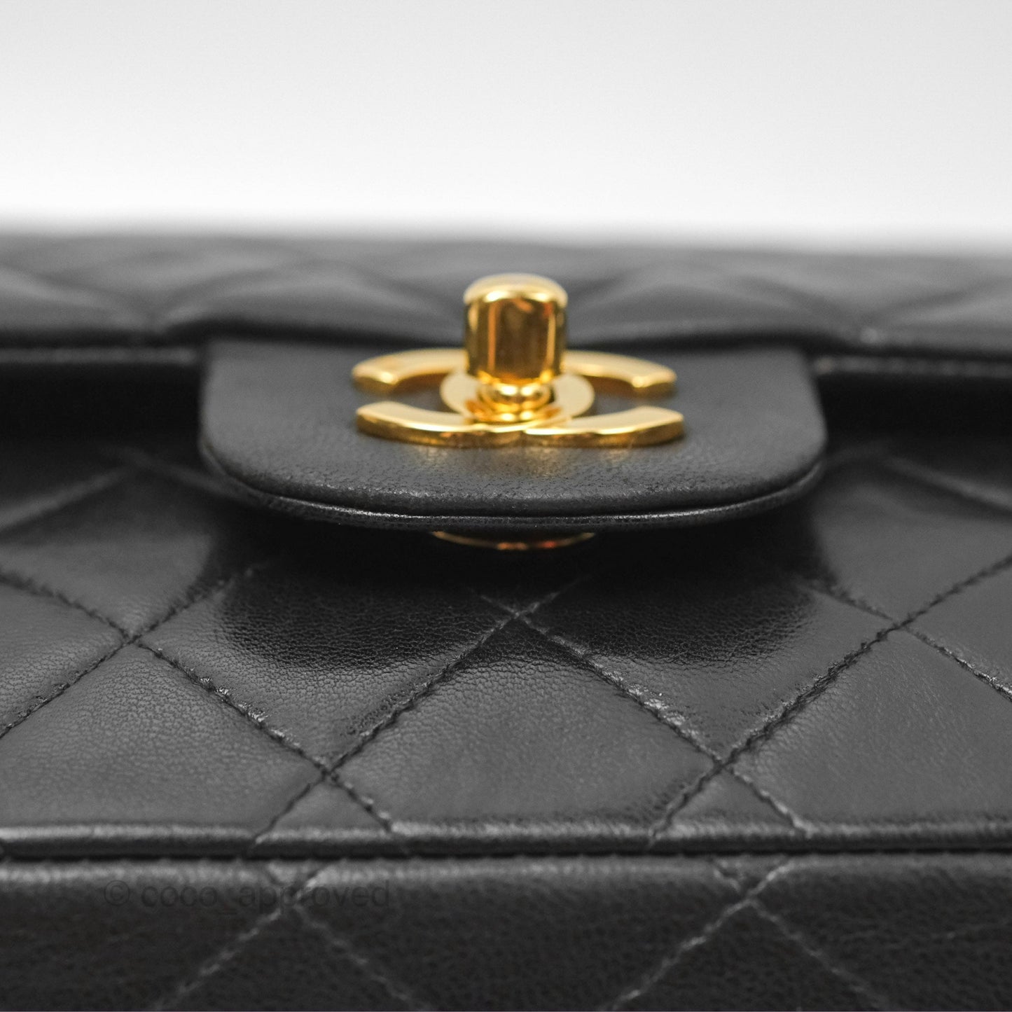 Chanel Vintage Classic Medium Flap Black Lambskin 24K Gold Hardware