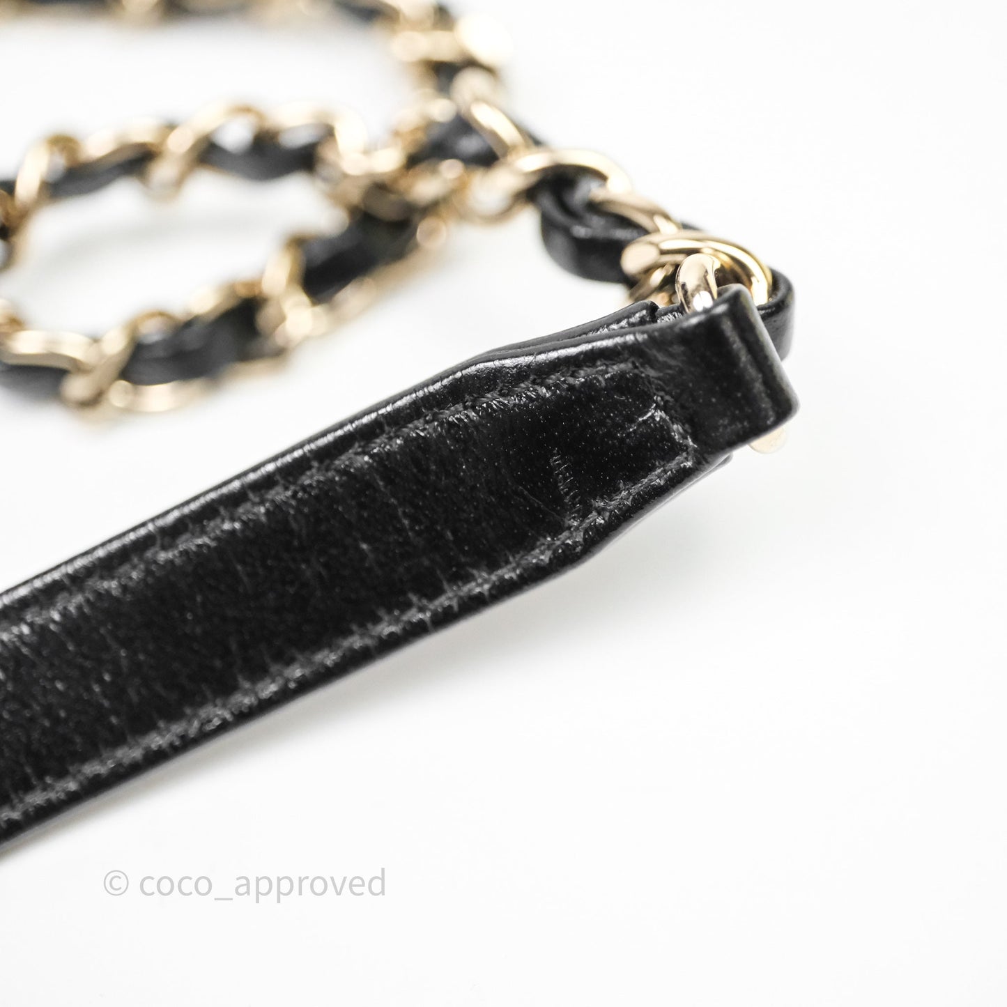 Chanel Handle Clutch with Chain Black Shiny Lambskin Gold Hardware