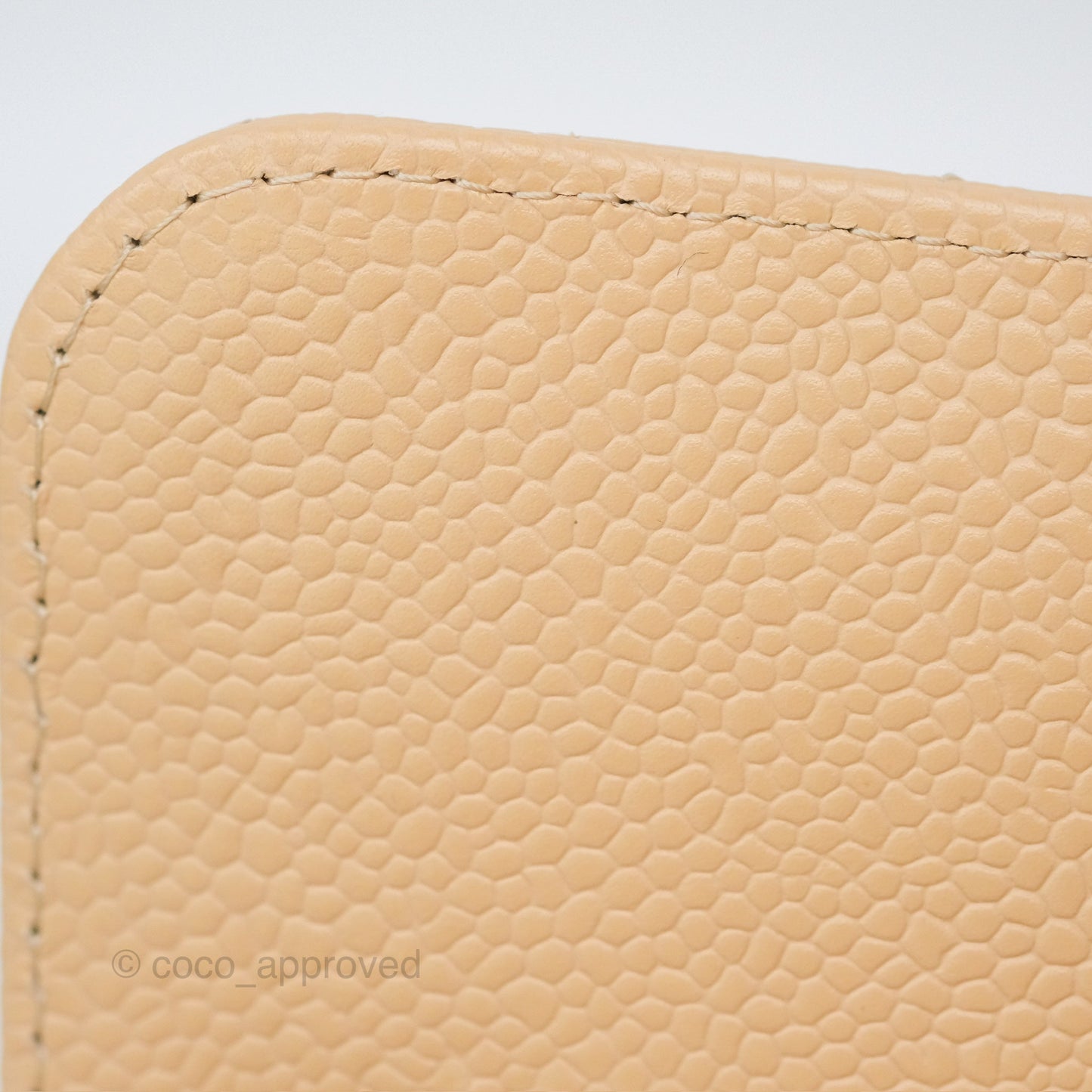 Chanel Small S/M Classic Flap Quilted Beige Caviar Gold Hardware