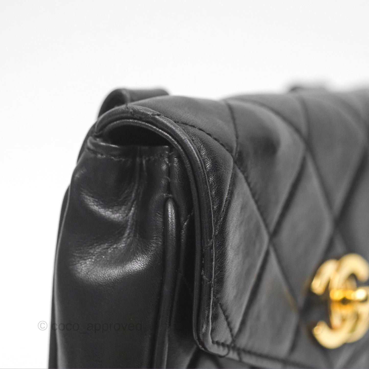 Chanel Vintage Belt Bag Quilted Black Lambskin 24K Gold Hardware