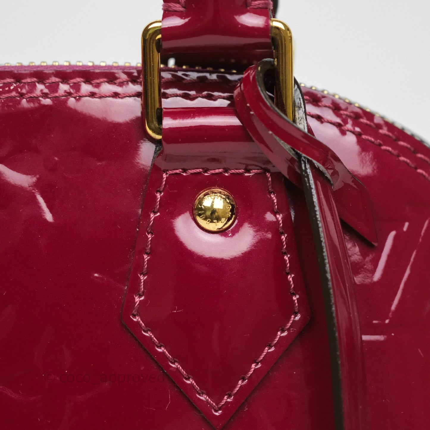 Louis Vuitton Alma BB Burgundy Patent Gold Hardware