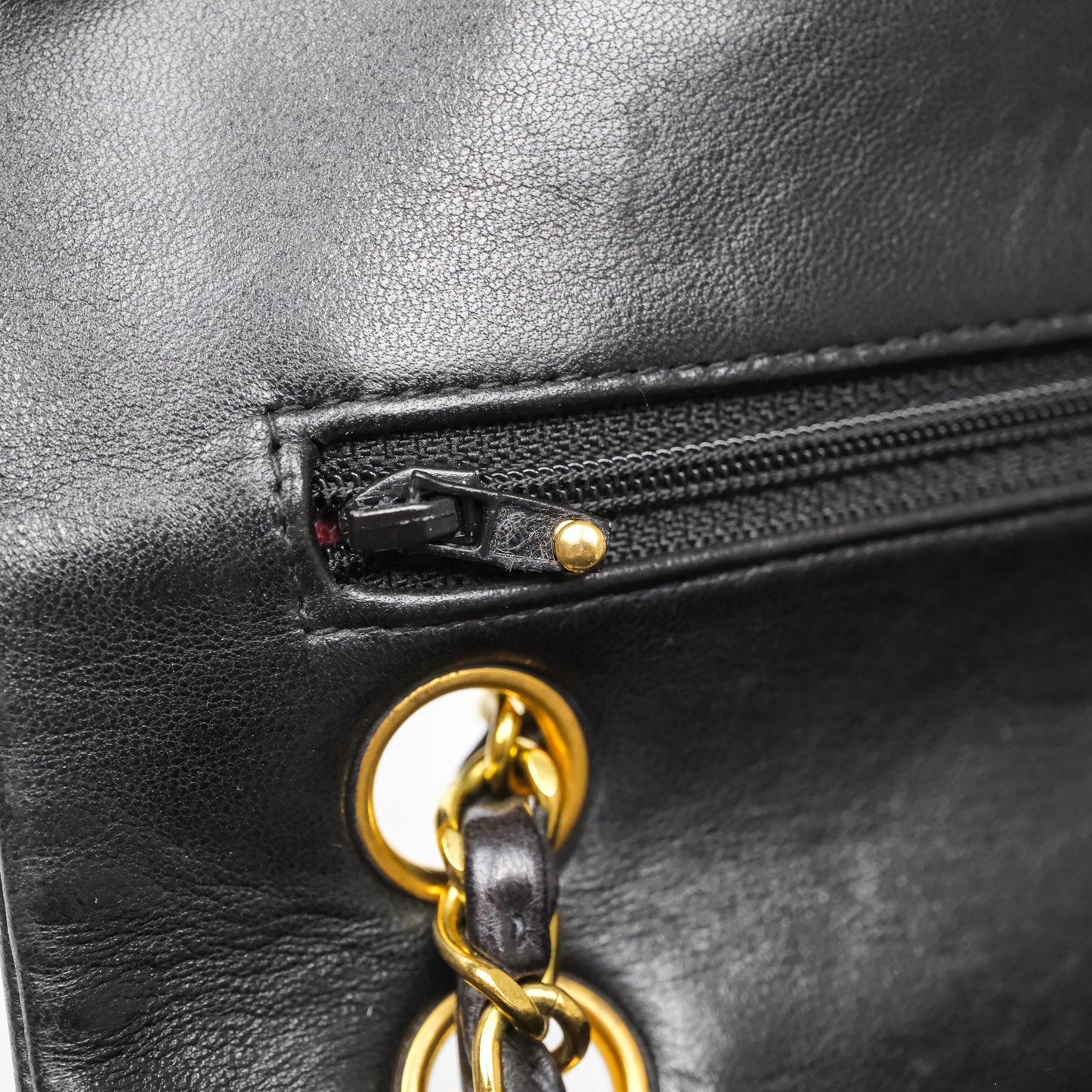 Chanel Vintage Small Classic Flap Black Lambskin 24K Gold Hardware
