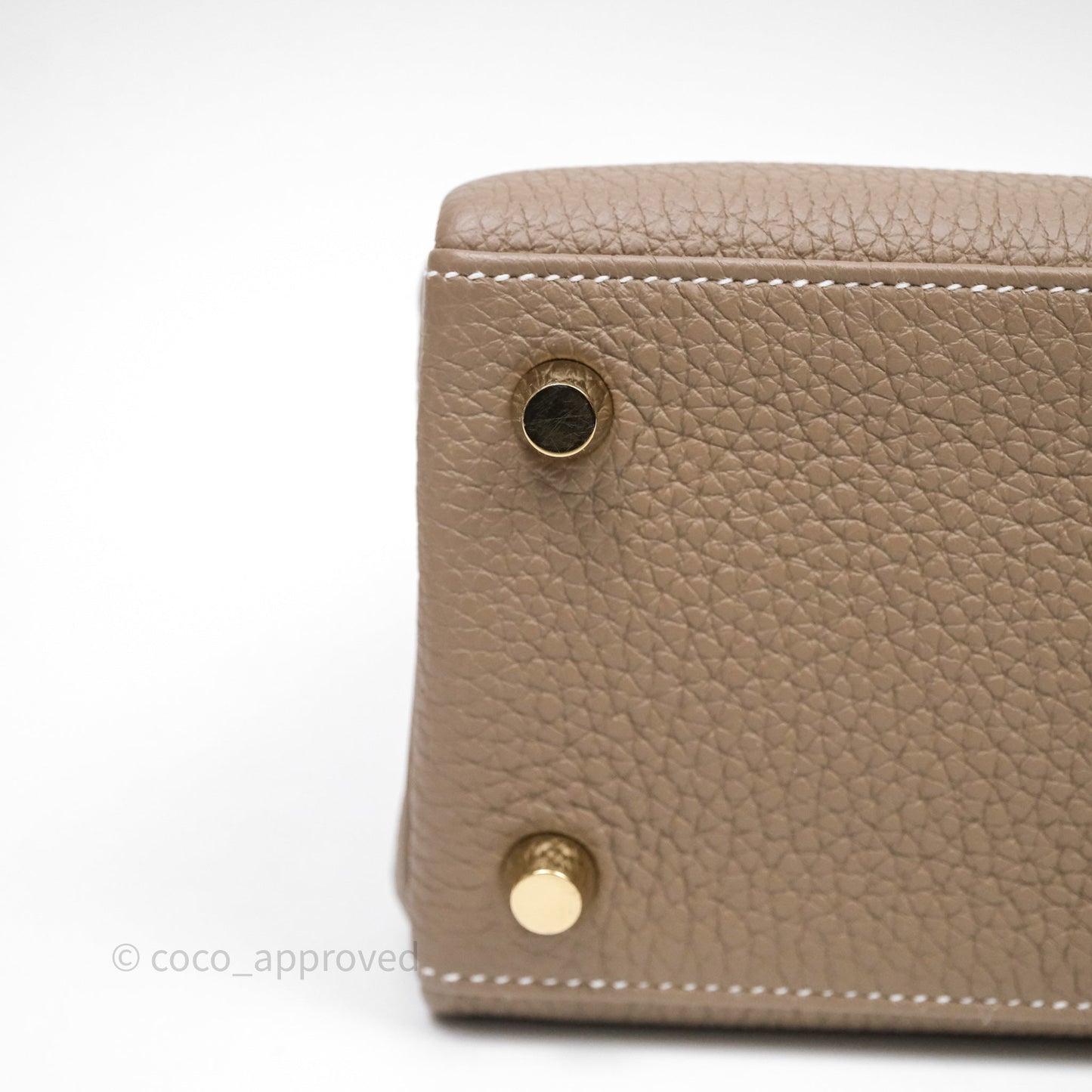 Hermes Kelly 25 Etoupe 18 Togo Gold Hardware