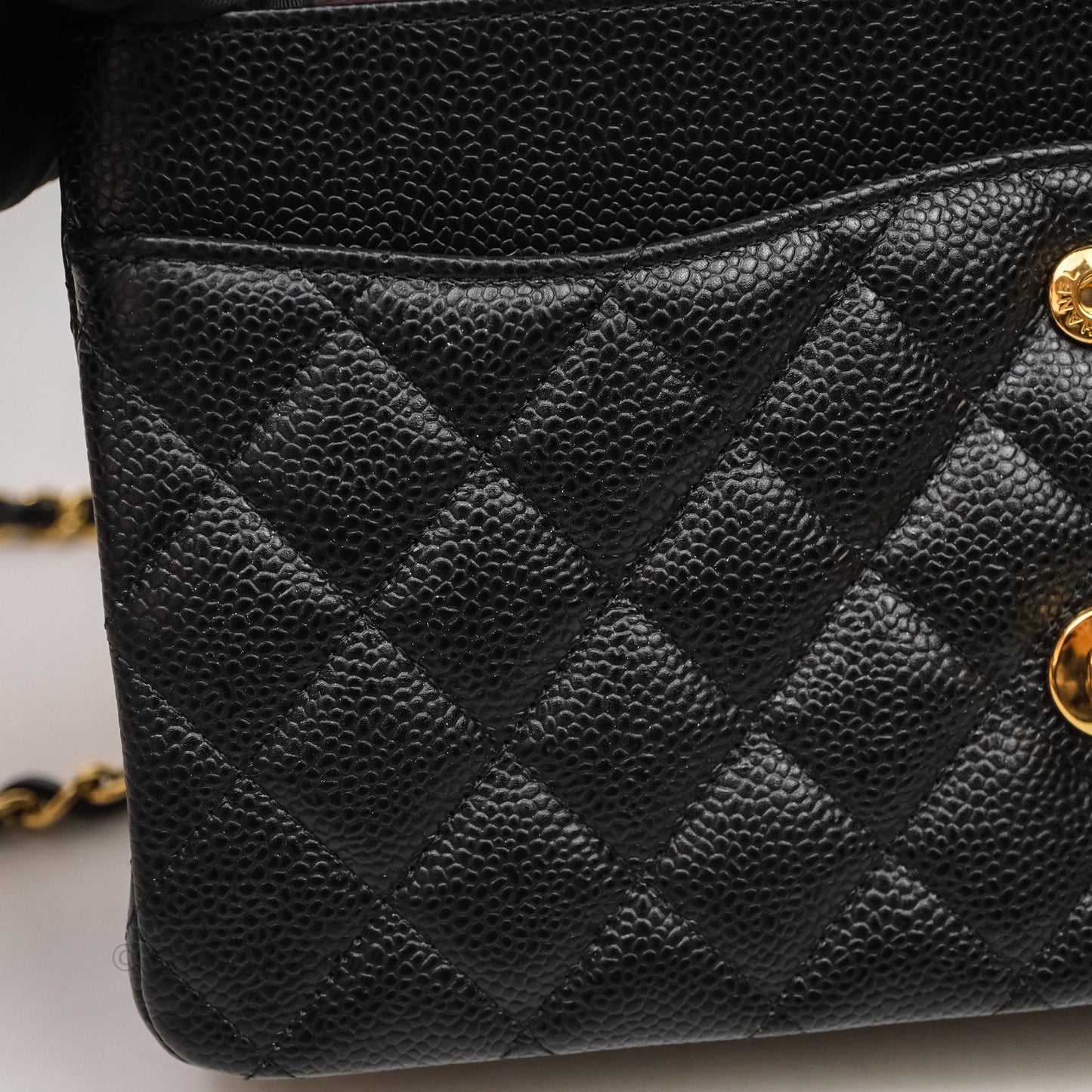 Chanel Medium Classic Flap Quilted Black Caviar Gold Hardware