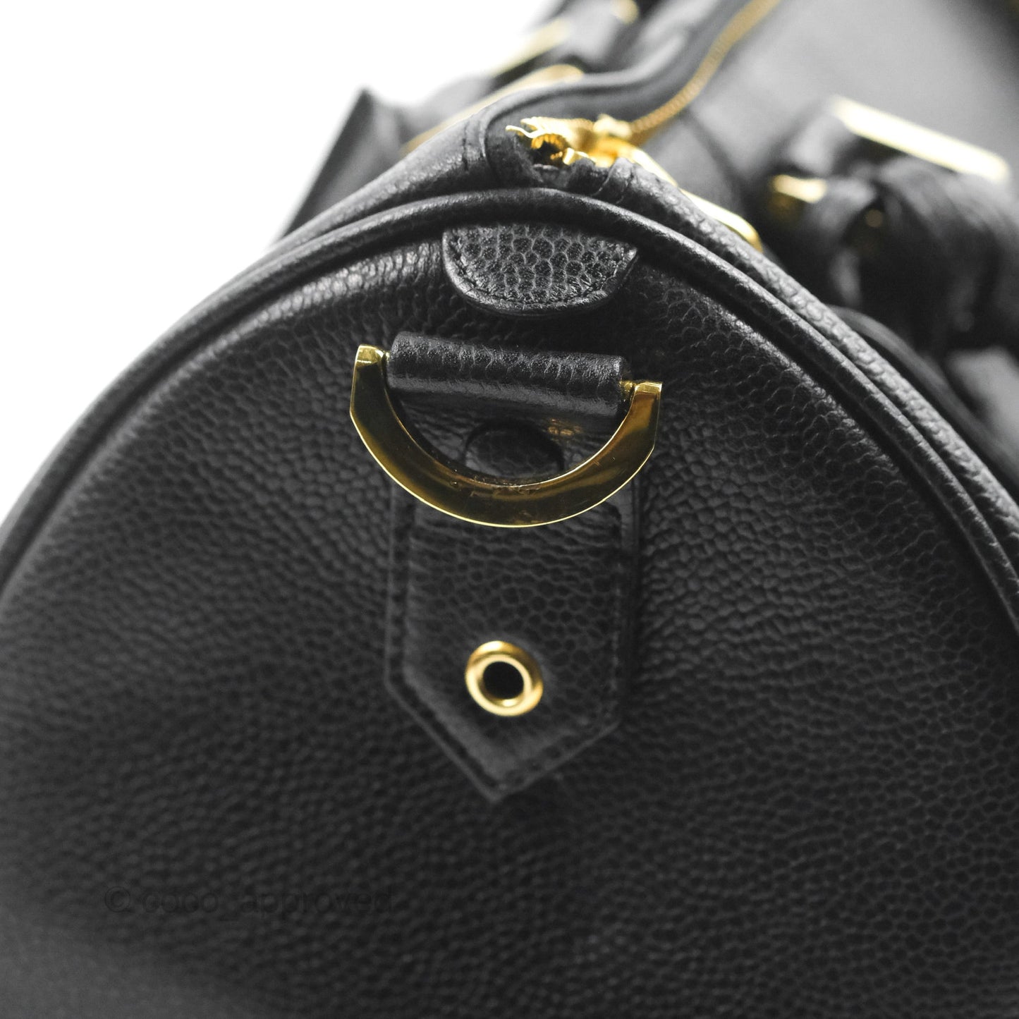 Chanel Vintage Boston Bag Black Caviar Gold Hardware