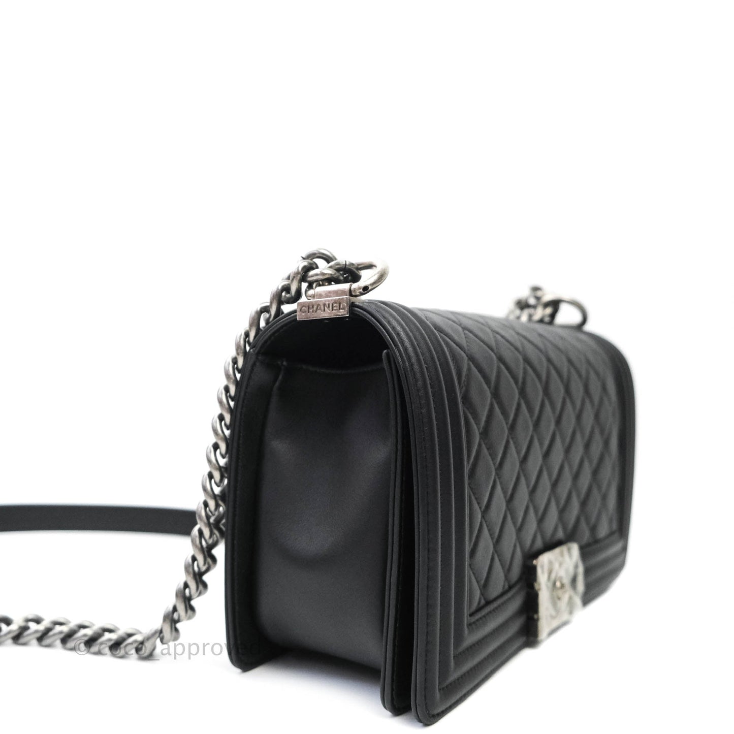 Chanel Quilted Medium Calfskin Boy Flap Ruthenium Hardware