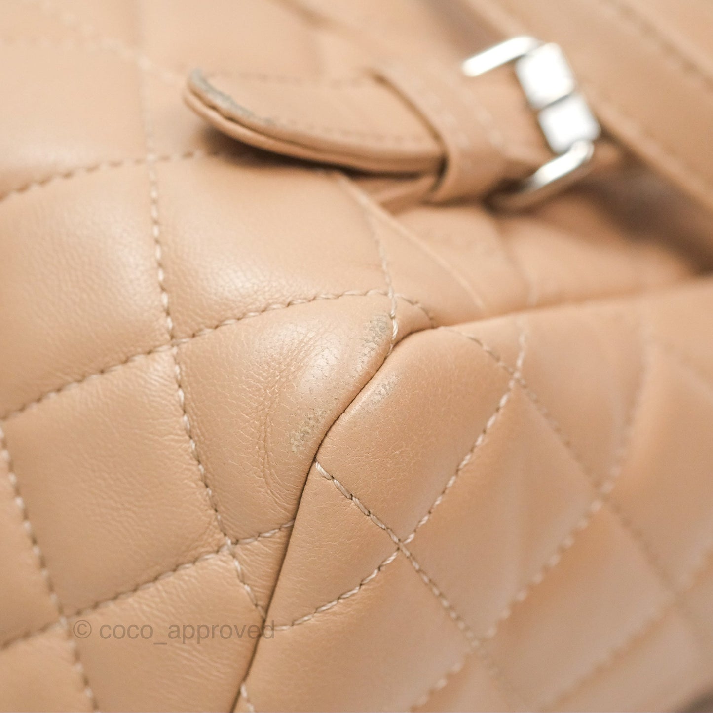 Chanel Quilted Small Urban Spirit Backpack Beige Lambskin Silver Hardware
