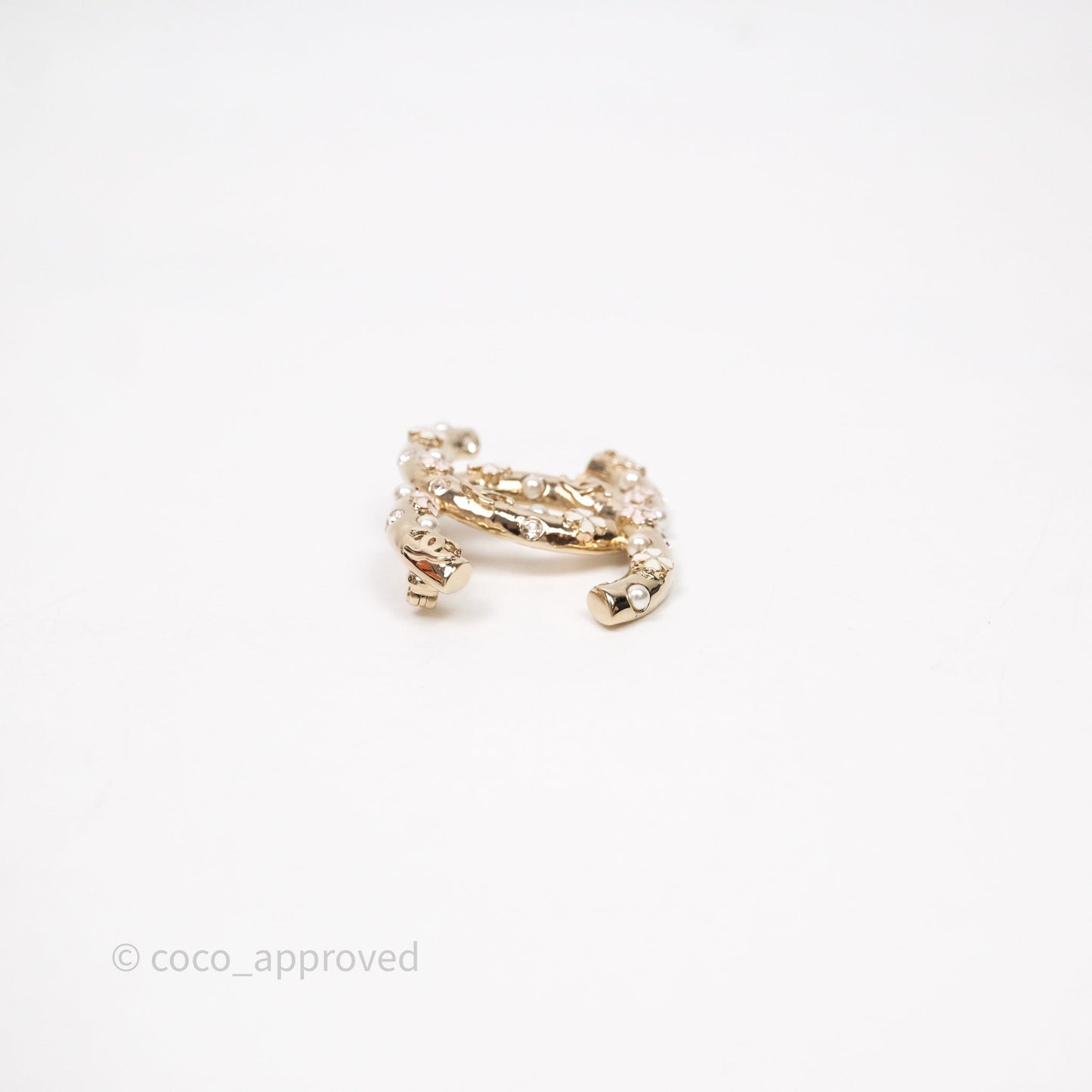 Chanel CC Flowers Brooch Gold Tone 22S