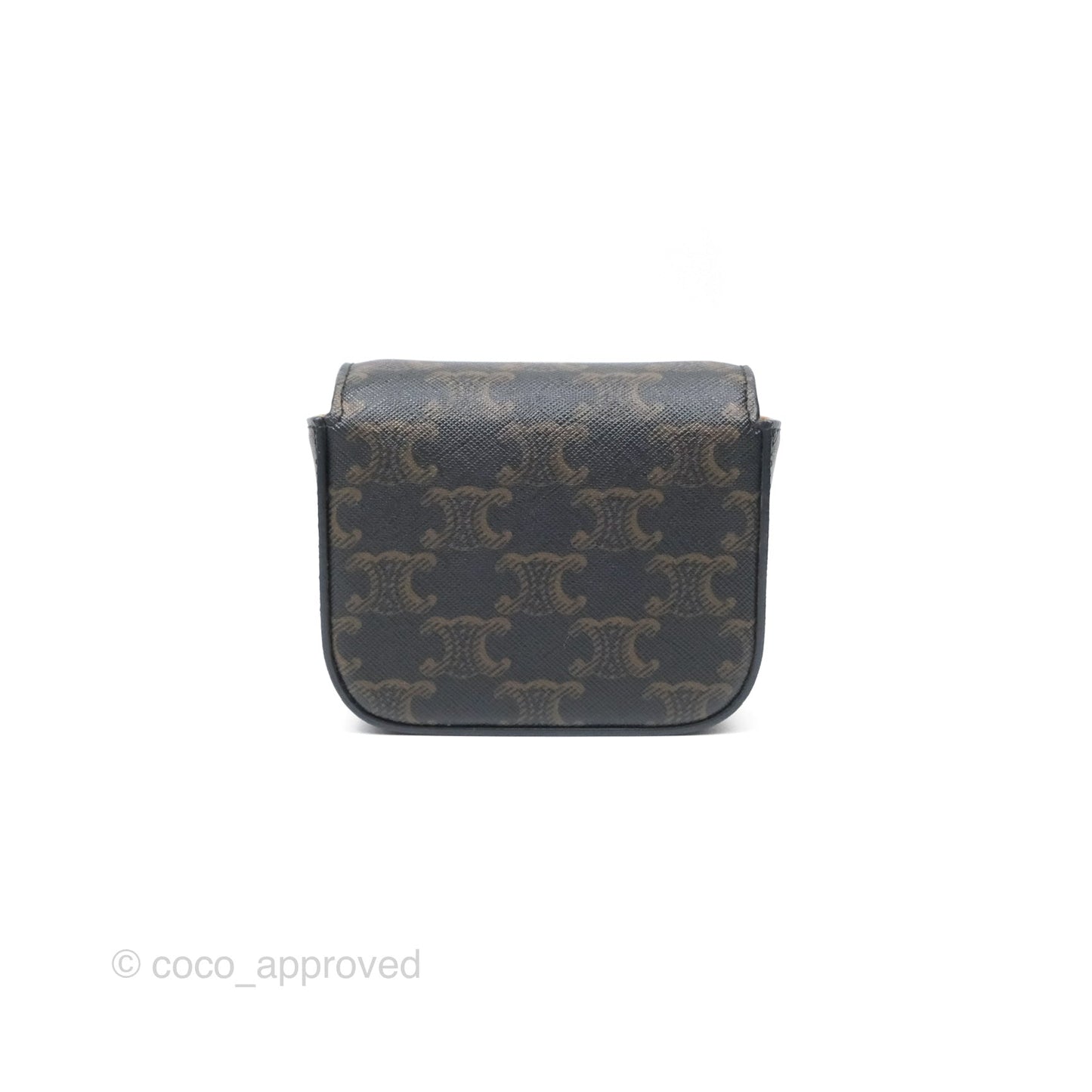 Celine Mini Triomphe Tan Canvas Calfskin