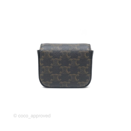 Celine Mini Triomphe Tan Canvas Calfskin