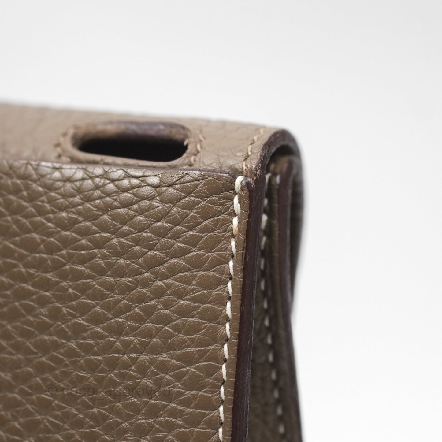 Hermès Halzan 31 Etoupe Clemence Palladium Hardware