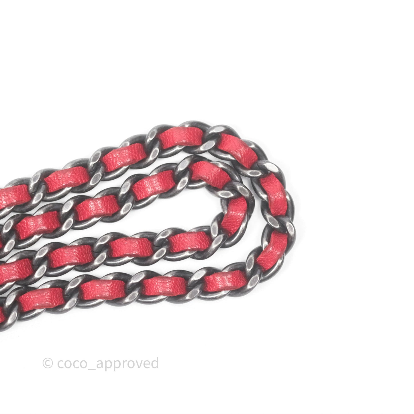 Chanel Boy Wallet on Chain WOC Red Lambskin Ruthenium Hardware
