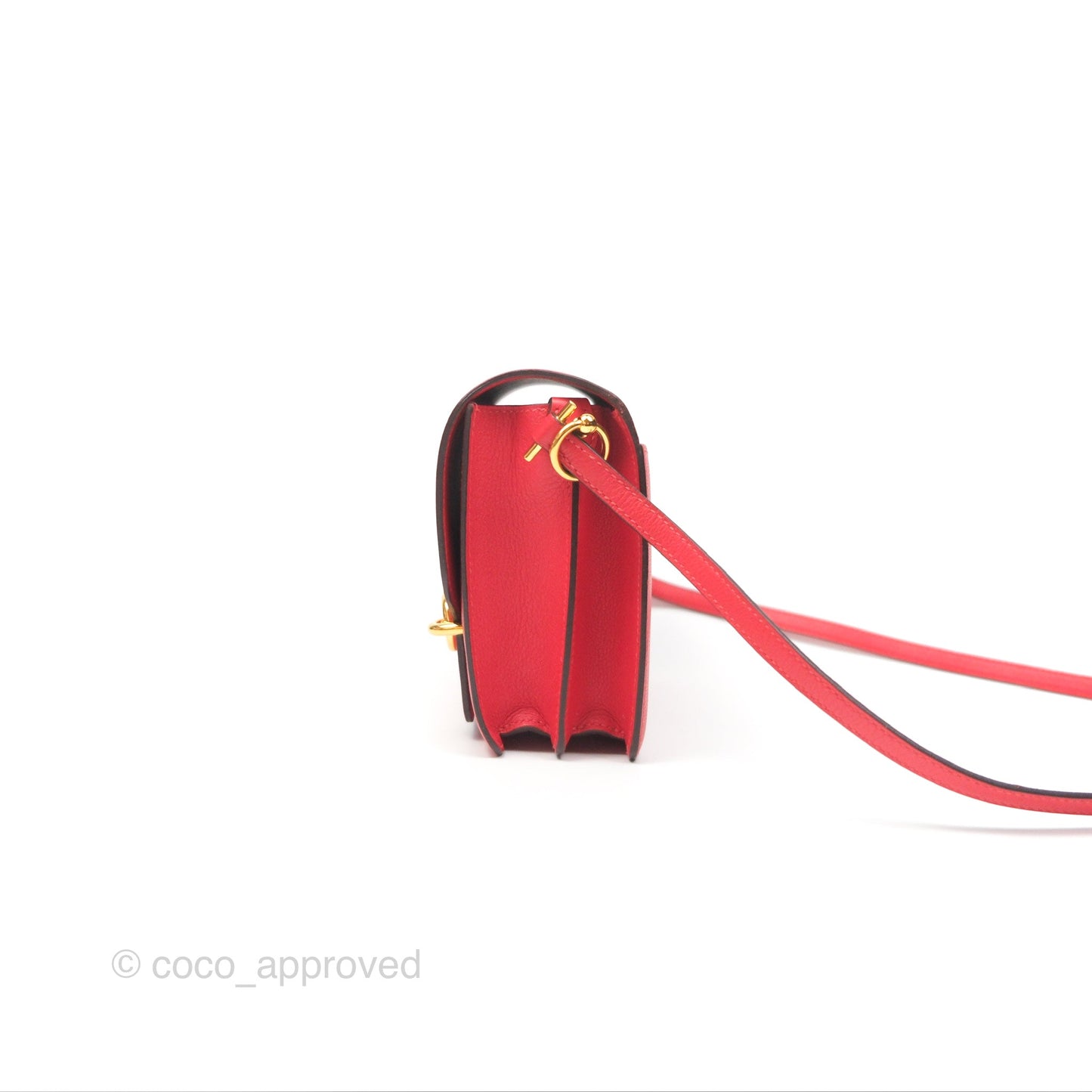 Hermès Roulis Mini 18 Rouge De Coeur Evercolor Permabrass Hardware