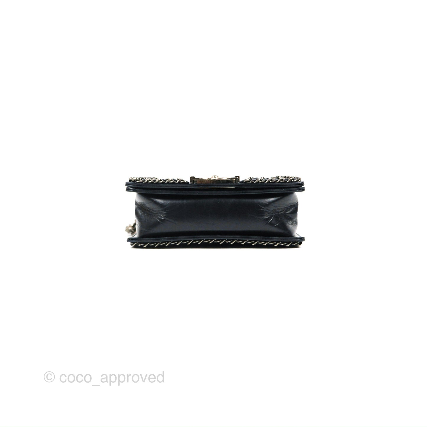 Chanel Small Chain Around Boy Dark Navy Glazed Calfskin Ruthenium Hardware