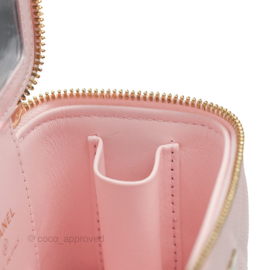 Chanel Mini Vanity With Chain Pink Caviar Gold Hardware