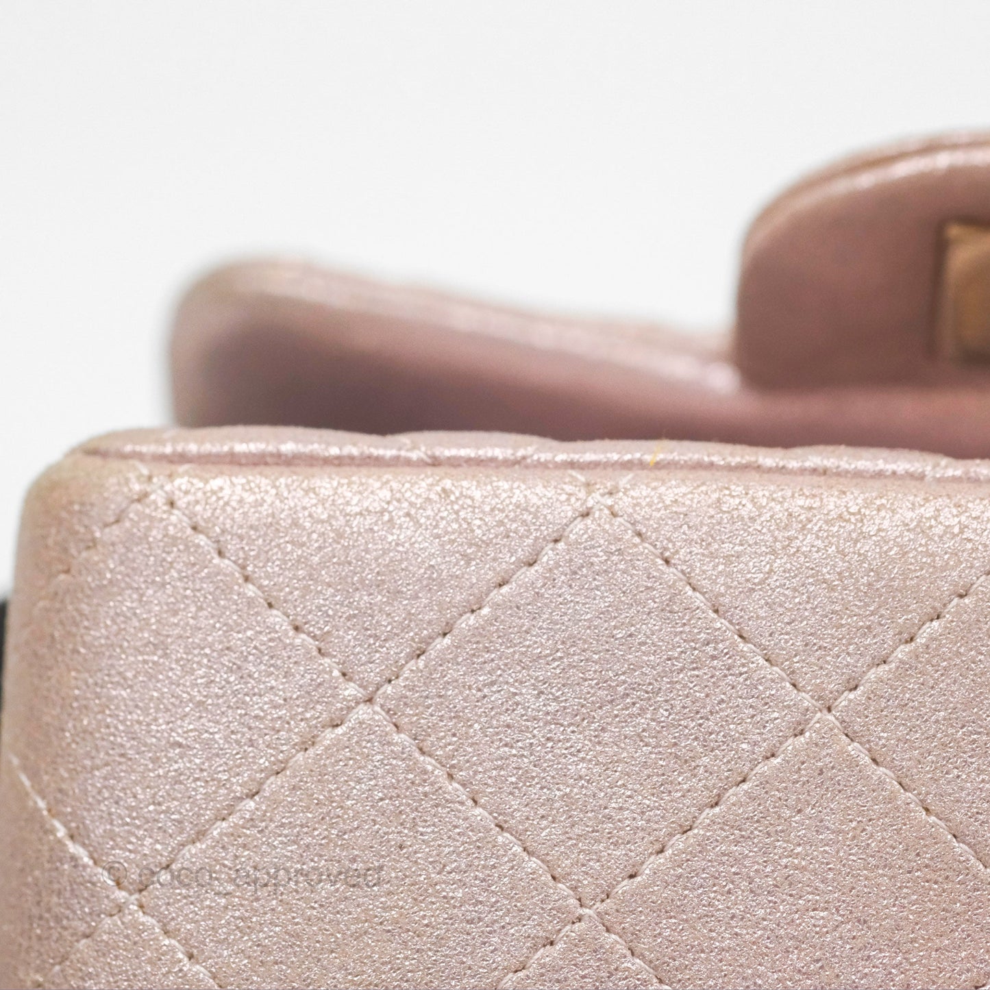 Chanel Mini Square Metallic Rose Gold Goatskin Gold Hardware 14B