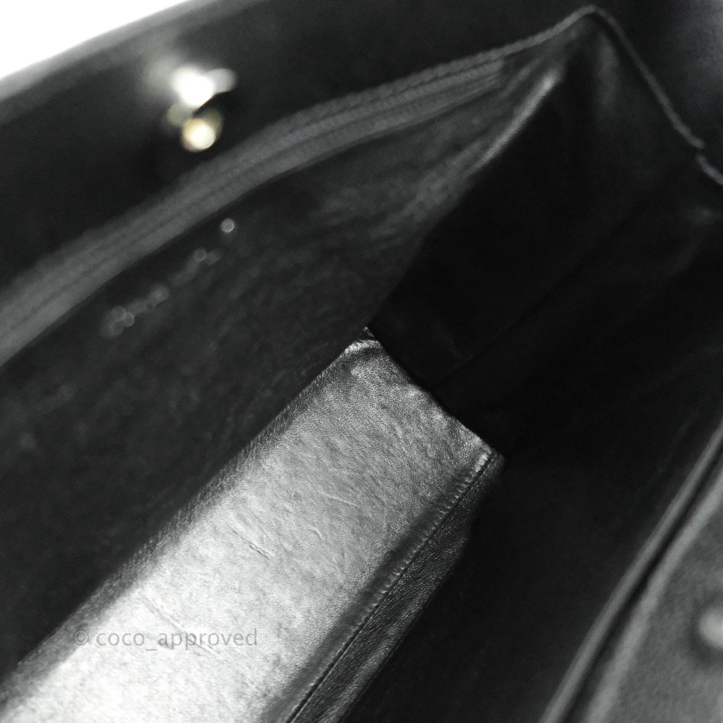Chanel Quilted Black Caviar Tote Silver Hardware