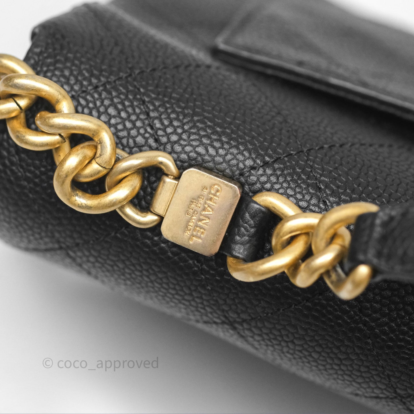 Chanel Small Chic Affinity Grained Calfskin Black Aged Gold Hardware