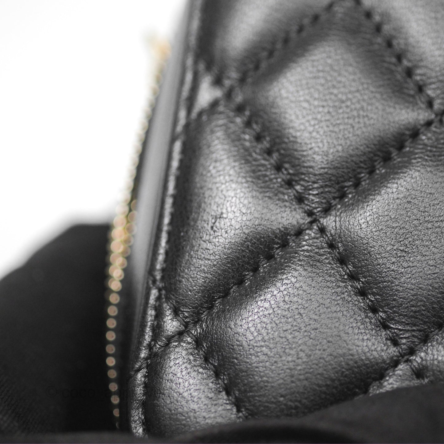 Chanel Pearl Crush Mini Camera Case Quilted Black Lambskin Aged Gold Hardware