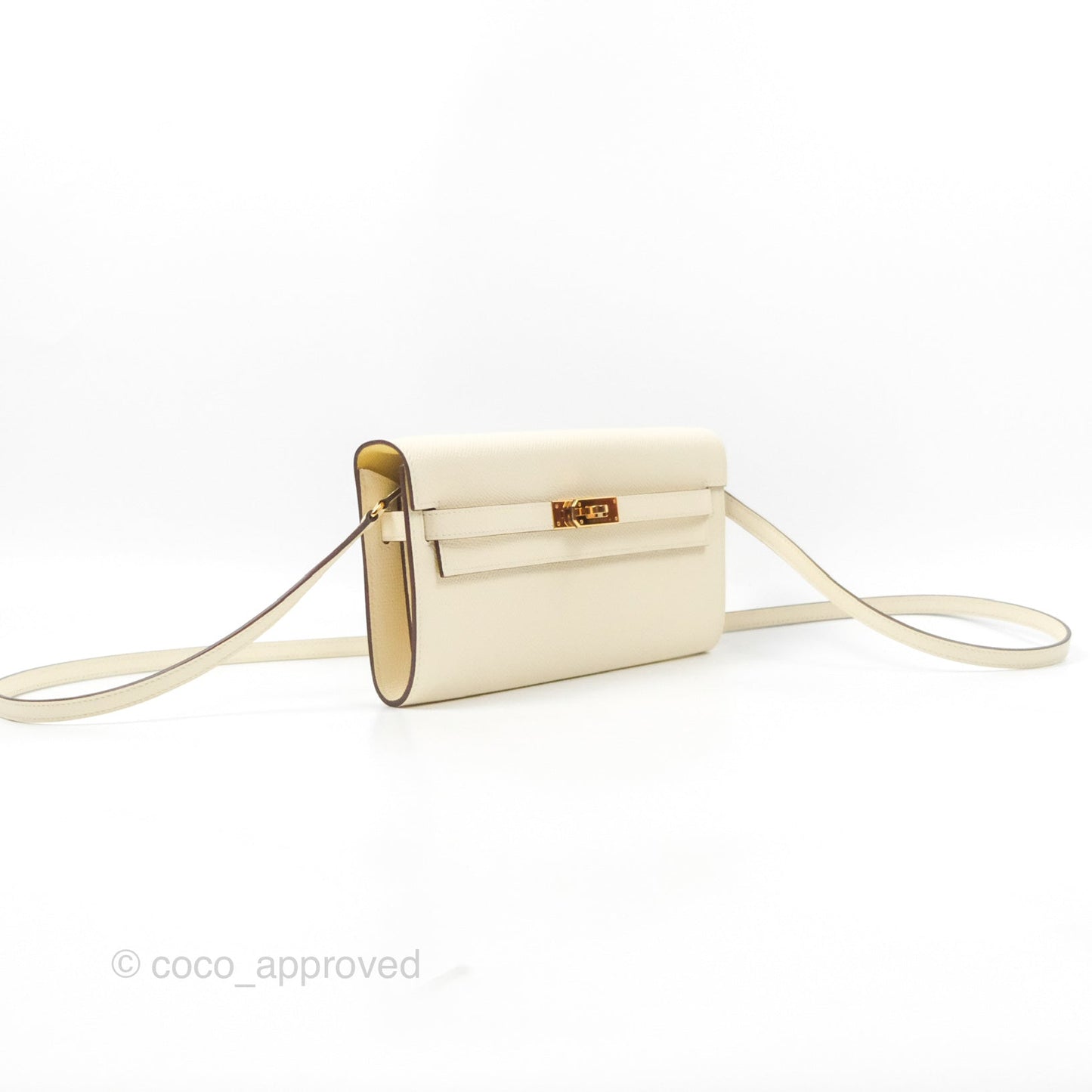 Hermès Kelly To Go Wallet Nata / Jaune Poussin Epsom Gold Hardware